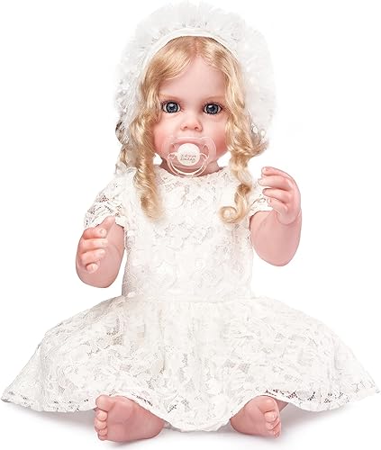 Miniatura 8 de Muñecas Reborn de 22 pulgadas de vinilo suave realista de bebé recién nacida, muñeca realista de bebé niña, muñecas realistas recién nacidas con kit