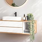 Der Rose Faux plantes de suspension pour salle de bains plateau mural décoration intérieure 1 Pack de verdure suspendu réaliste pour salle de bain étagère mur chambre à la maison bureau et espaces de cuisine sans abreuvoir nécessaire