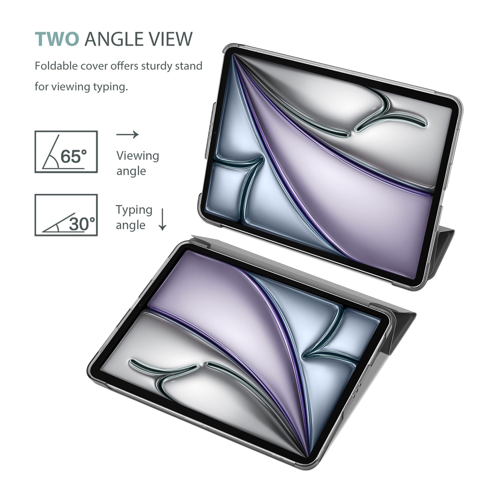 ProCase Custodia iPad Air 11" M2 2024, Cover iPad Air 6/5/4 Generazione (10,9 Pollici Modello 2022/2020), [Supporta Ricarica di Pencil 2] Smart Cover Leggero Auto Svegliati/Sonno -Grigio