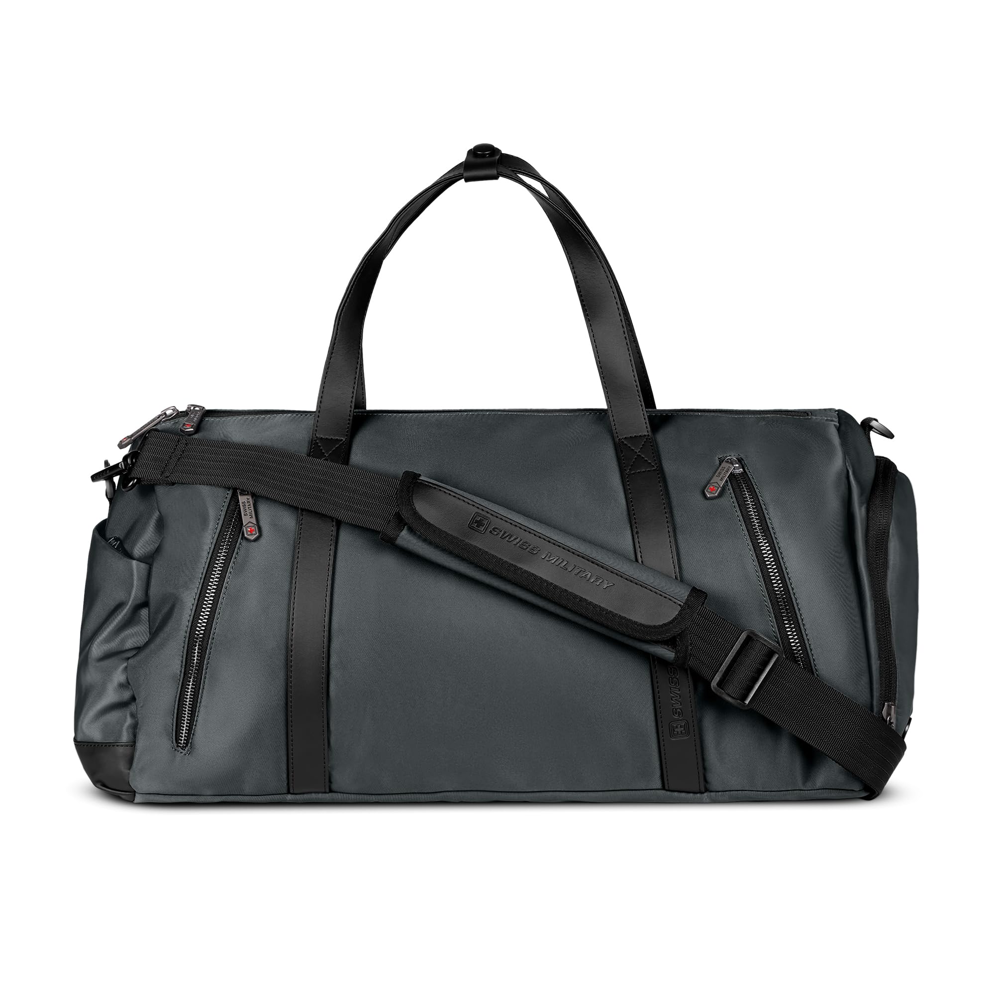 Swiss Military Black Gold Collection Java 31L AVA Duffle Bag with Shoe Compartment & Dual Carry Handles Quick Access with Multiple Organiser Zipper Pockets Travel-Friendly Strap-Grey-image-35