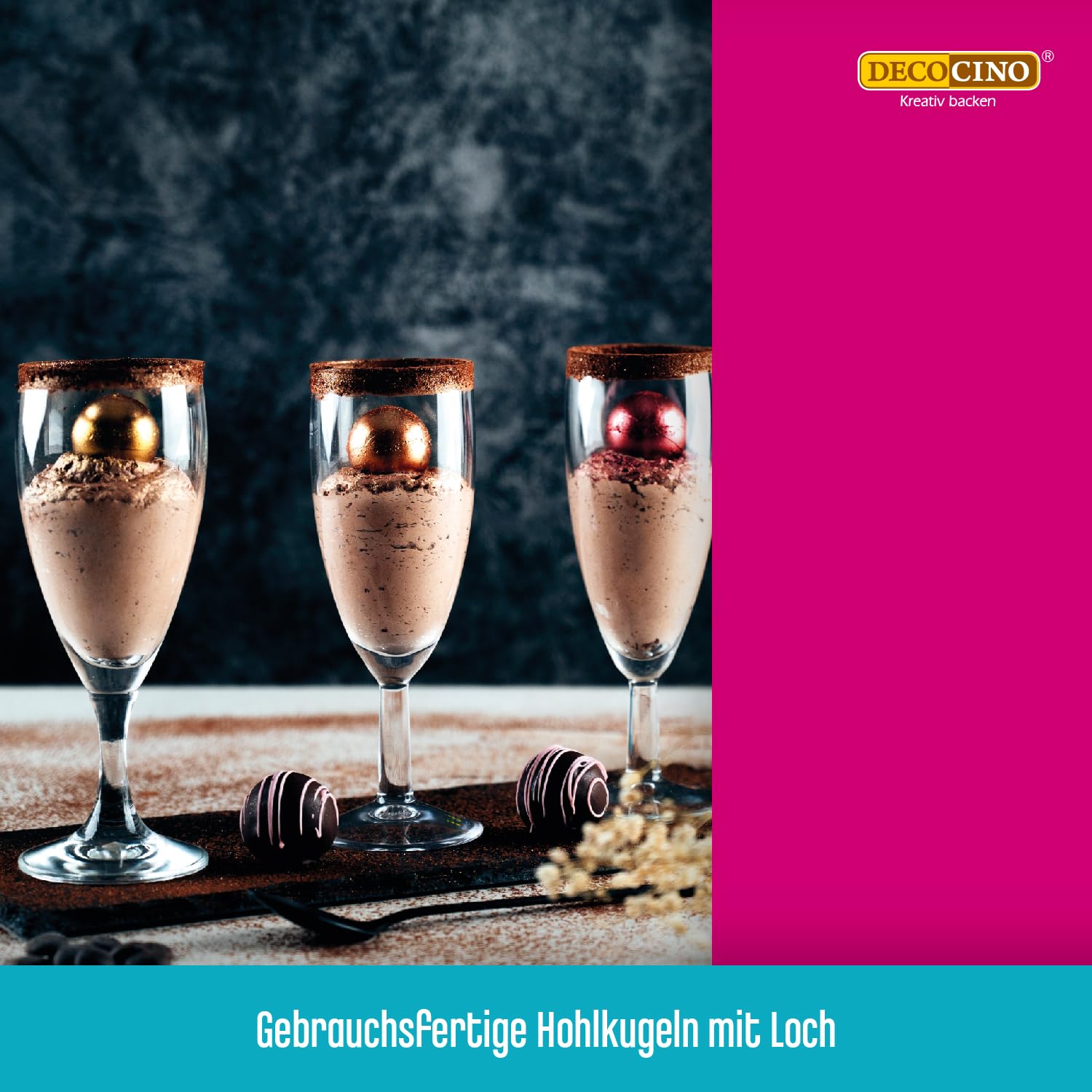 DECOCINO Pralinen-Hohlkörper (63 Stk) – Weiße Schokolade – Pralinen-Form |Pralinen selber machen – ideale Pralinen-Hohlkugeln für Weihnachts-Pralinen | 63 Stück (1er Pack)