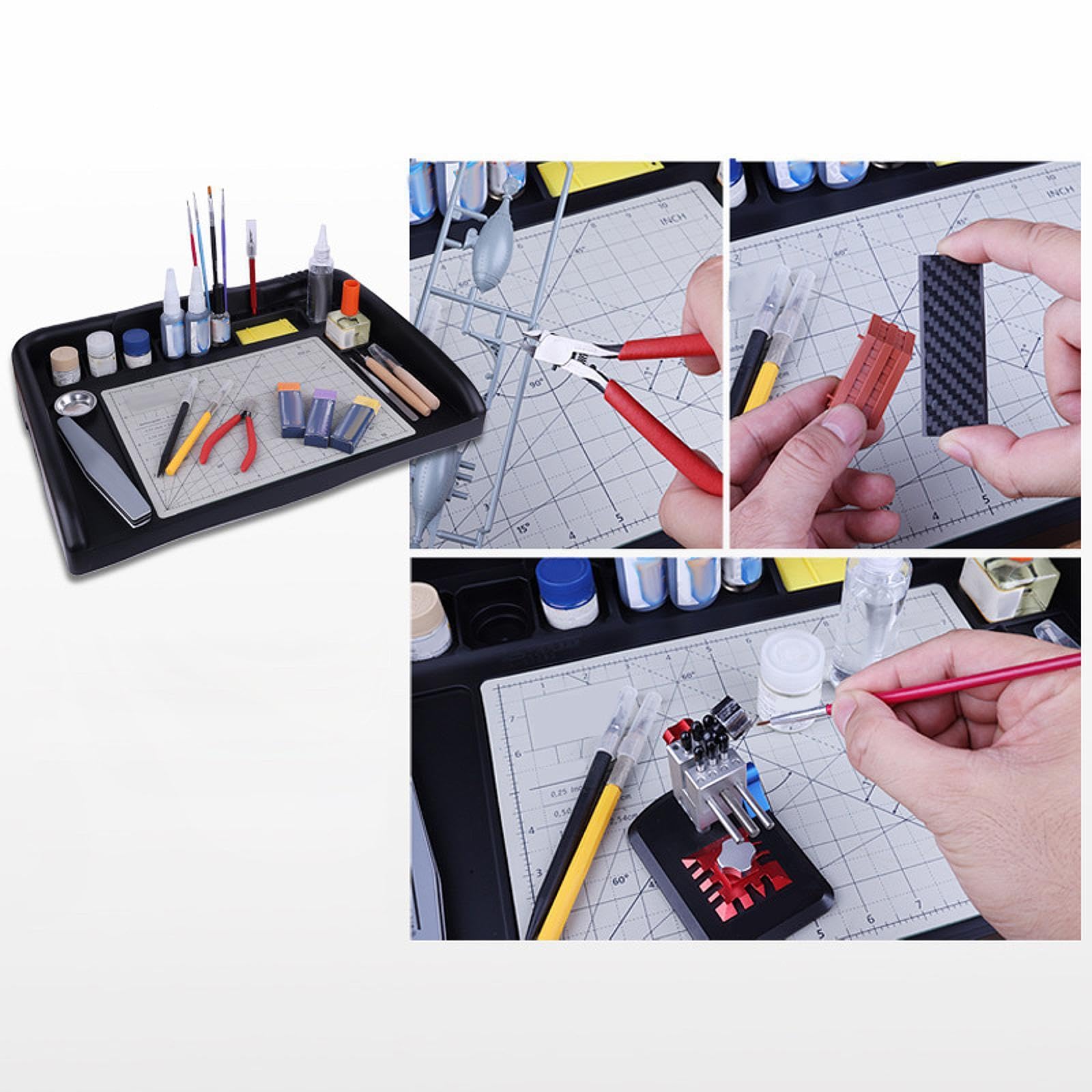 KIXZSAZ Ampio spazio di lavoro disponibile nella postazione di lavoro da tavolo per utensili da hobby, modellismo per un facile accesso alle forniture di vernice, stazione di per