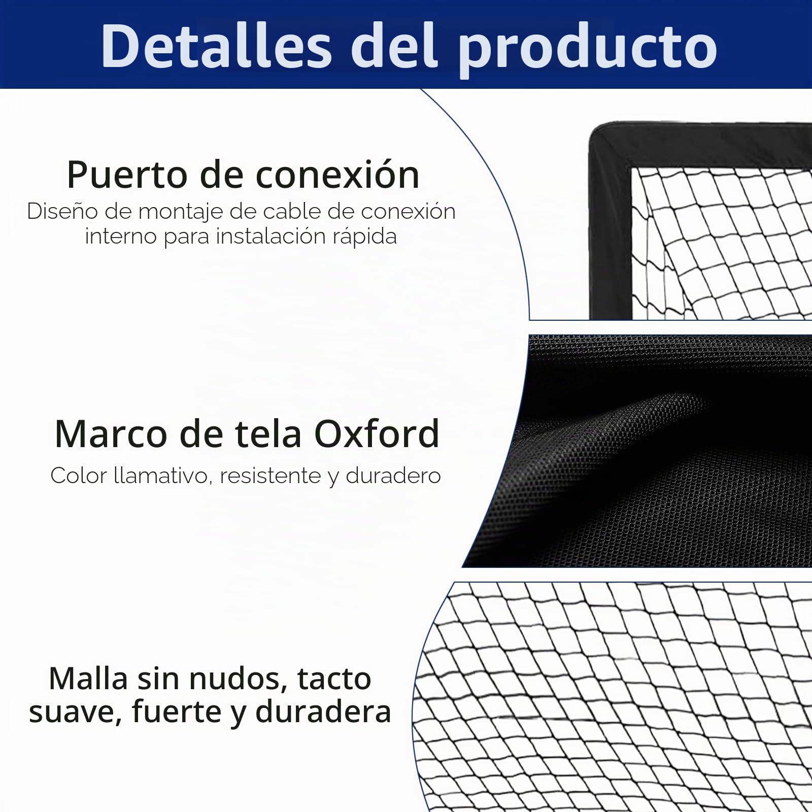 Portería de fútbol plegable 2 unidades con barras de fibra de vidrio y bolsa de transporte