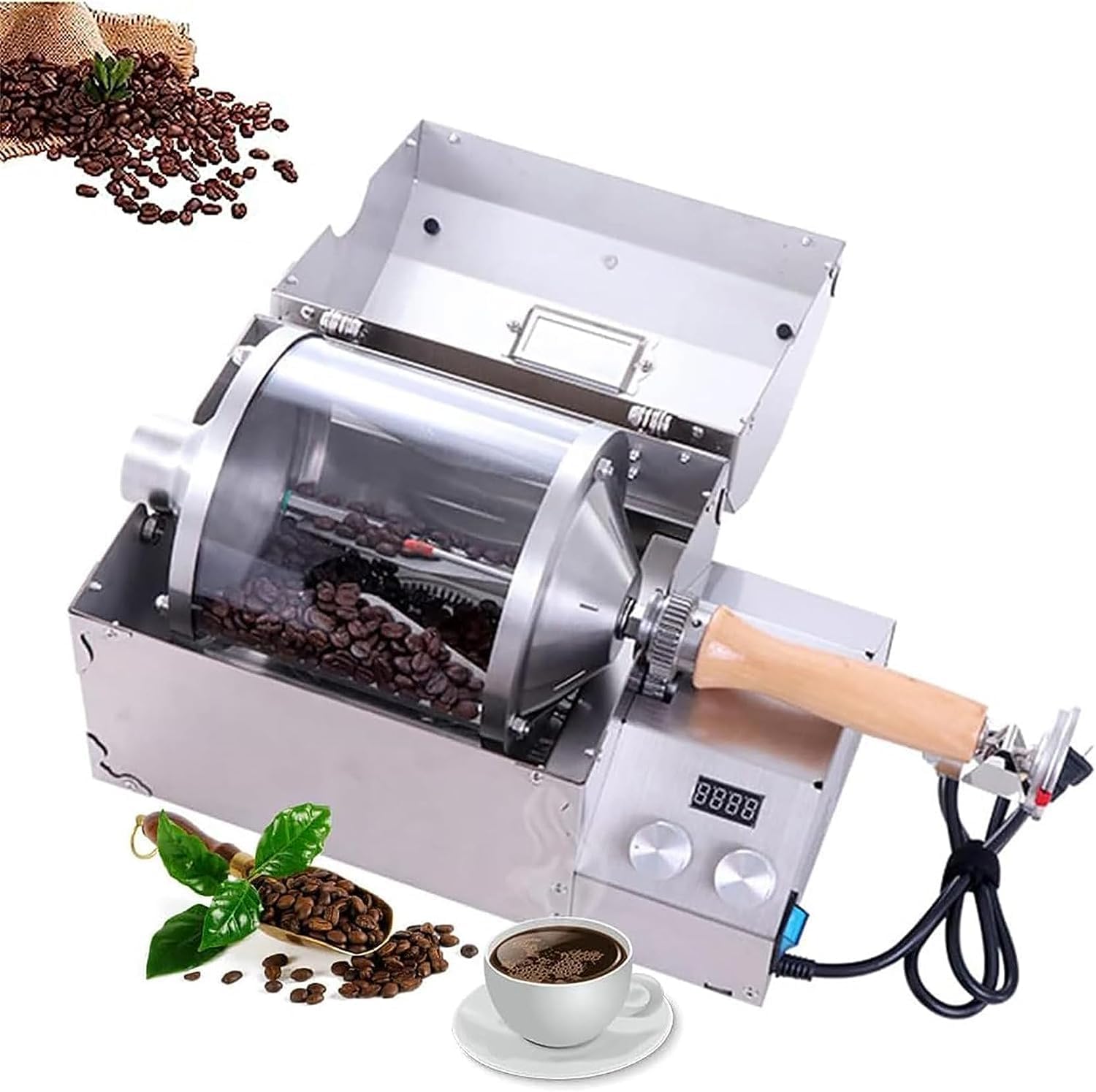 GTHTUHFD Automatic Coffee Roaster 500G Drum Coffee Bean Roasting Machine, Electric Home Coffee Bean Baking Machine, Professional Coffee Bean Roaster