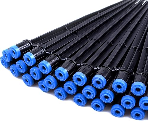 100 emisores de goteo en forma de ventilador con estaca de flujo de agua ajustable para manguera de tubo de riego de 14 de pulgada, rociador de 360