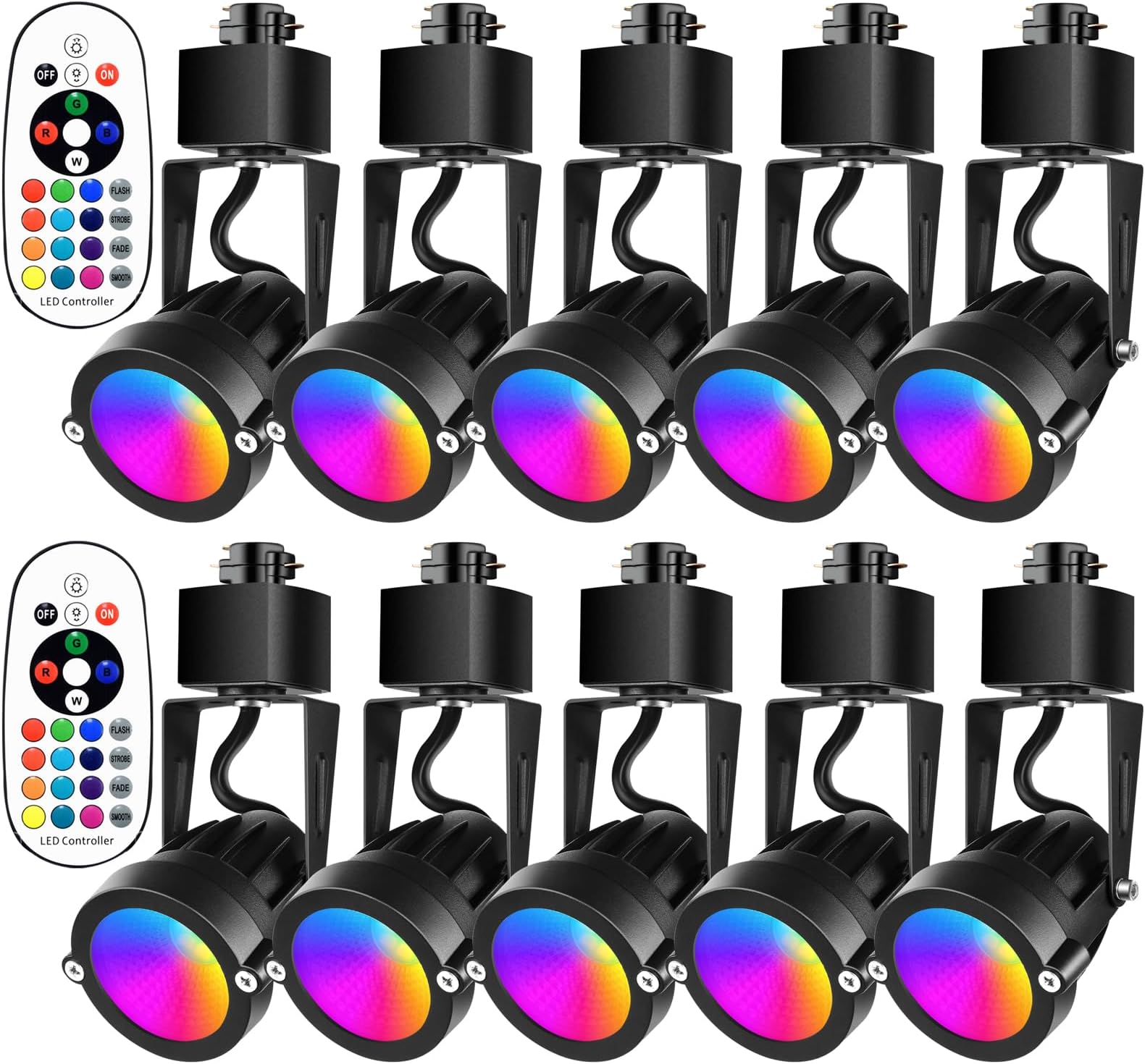 AOAXL 10W RGBW Track Light Heads, 16 Color Adjustable and Warm White H ...