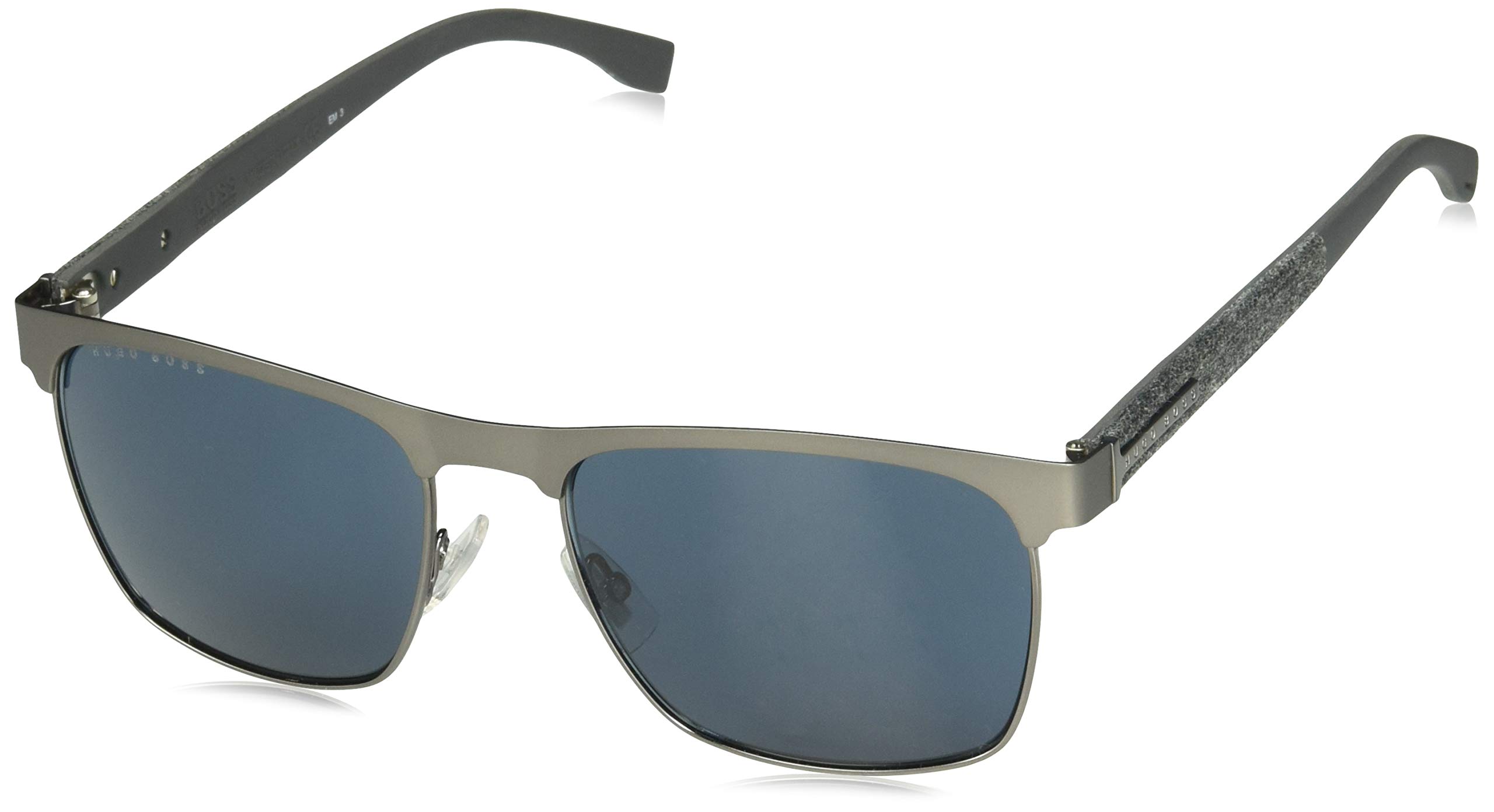 BOSS by Hugo Boss Men's Boss 0984/s Square Sunglasses, Matte Grey, 57 mm