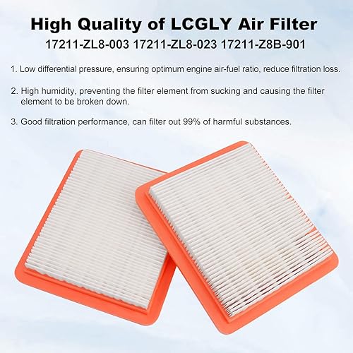 Miniatura 3 de 5 filtros de aire 17211-Z8B-901 compatibles con Honda HRX217 HRR216 HRC216 HRT216 HU800AWD HRB216 HRB217 HRS216 HRZ216 GCV160LAO GCV190LA GC190LA