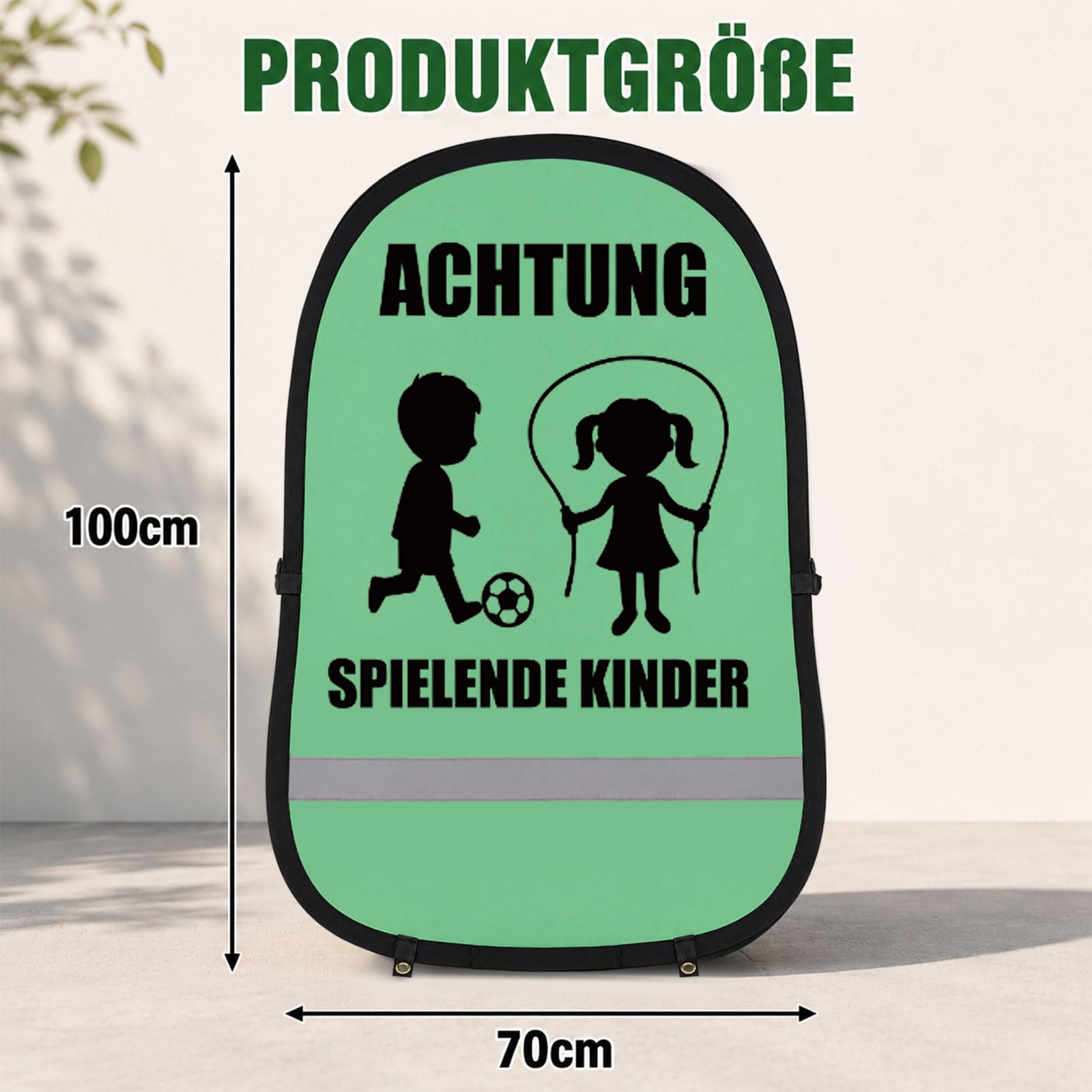 Namalu 2 Señales de Advertencia Plegables de 70x100 cm con Reflector para Calles con Zonas de Juego, Rutas Escolares y Áreas Residenciales