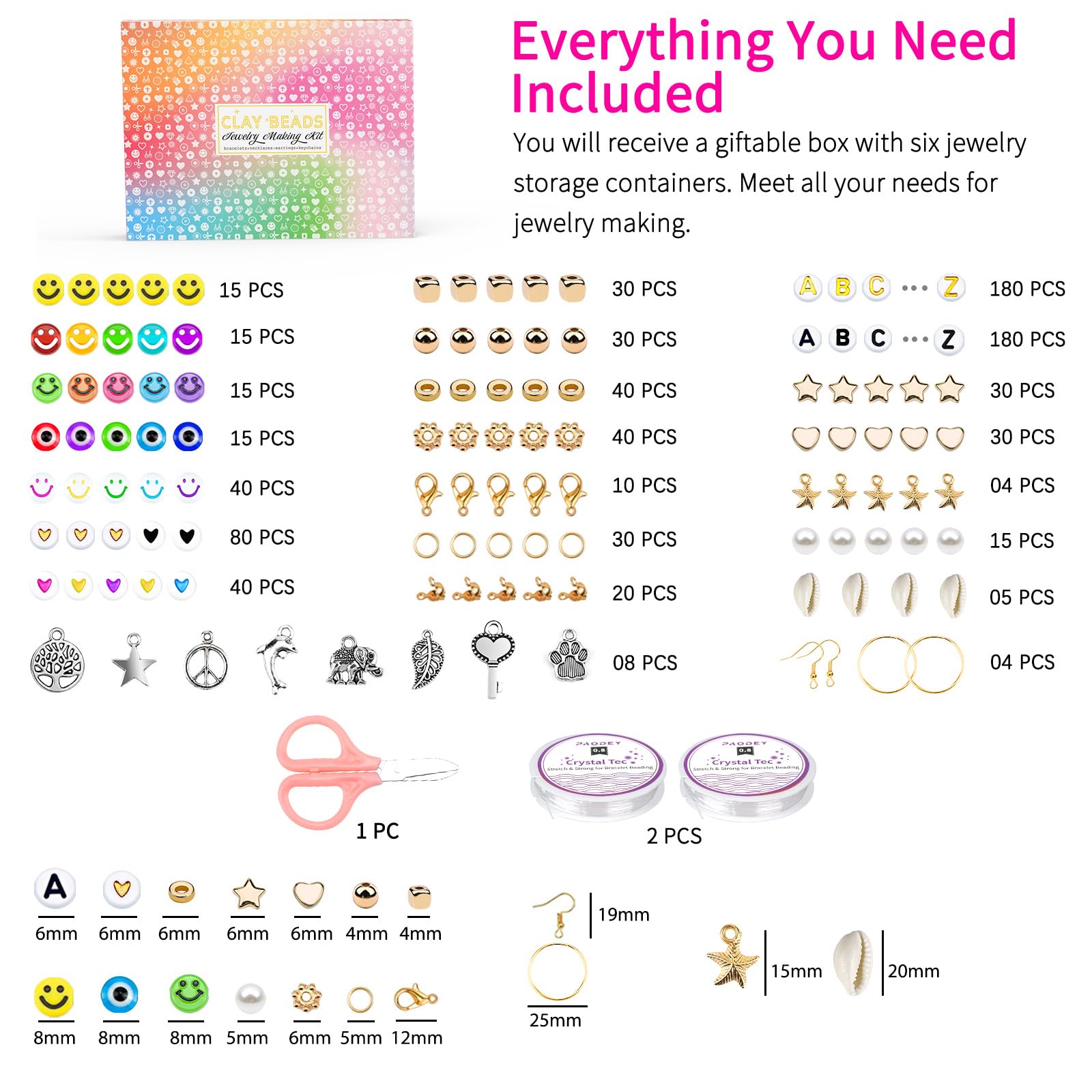 Paodey 20,000 Pcs Clay Beads 120 Colors Friendship Bracelet Making Kit - Image 3