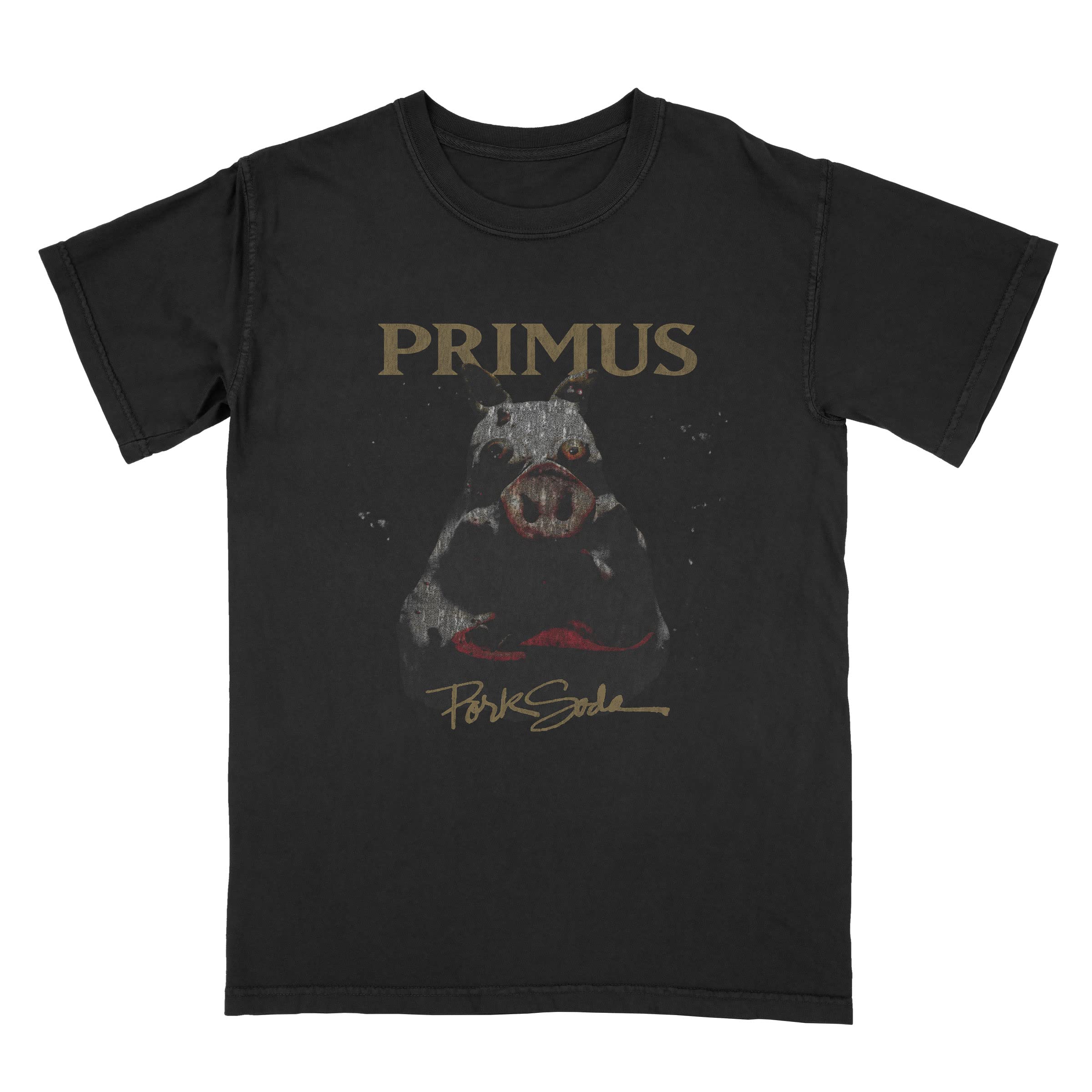 Primus Pork Soda Adult Black Short Sleeve T Shirt Rock Band Vintage Style Graphic Tees