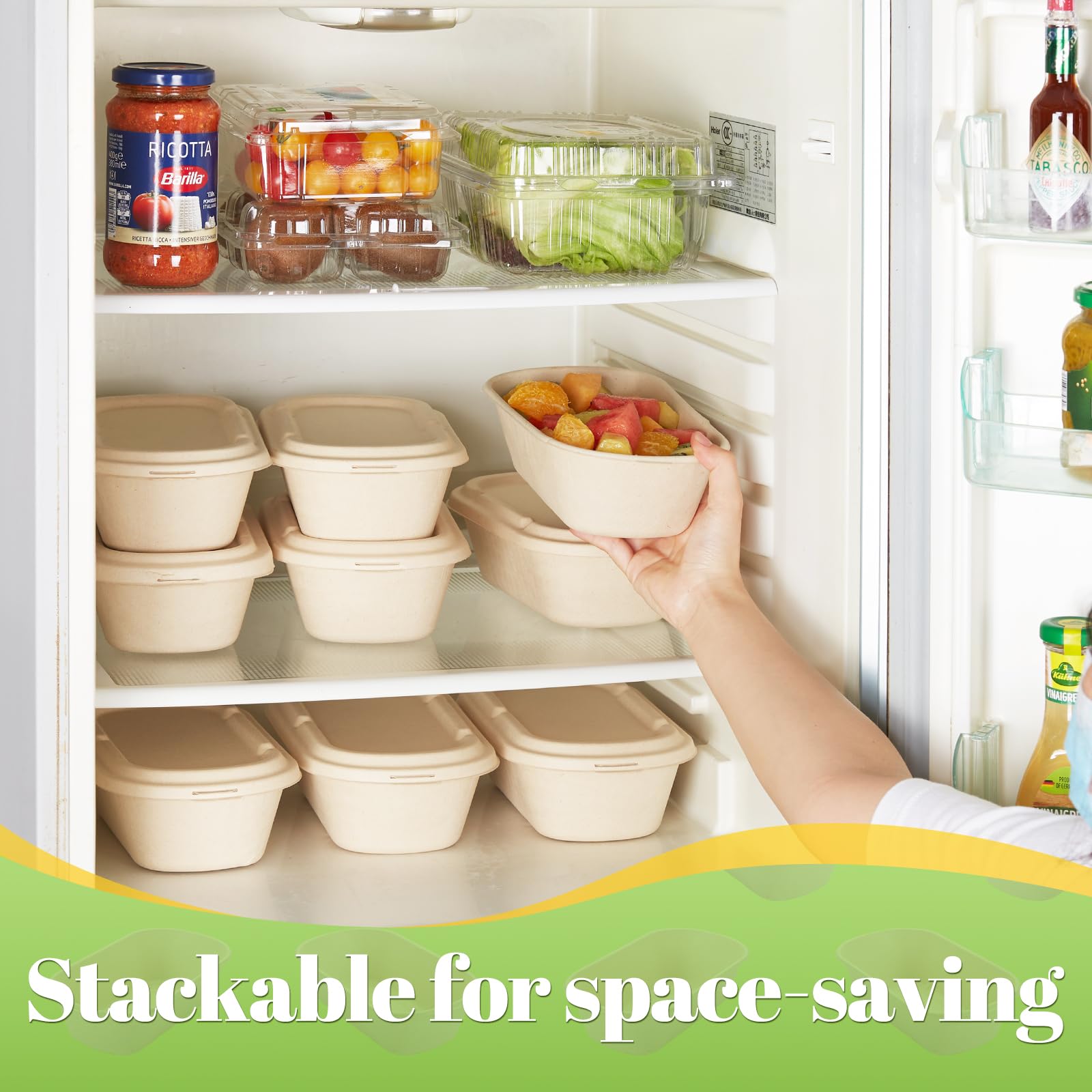Sugarcane Pulp Eco-Friendly To-Go Boxes Gallery Image