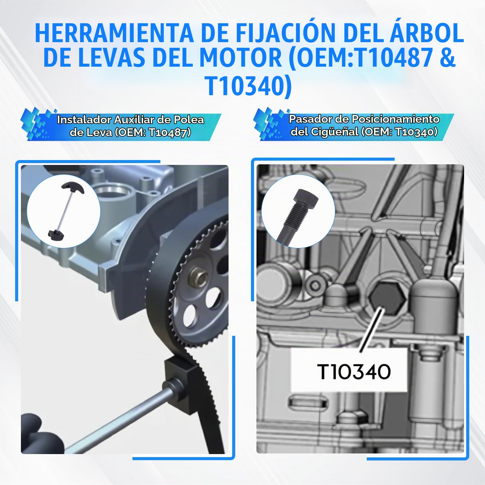 Herramientas la Correa Distribución, Herramienta de Bloqueo del árbol de Levas de Sincronización de Motor de Gasolina Compatible con VW/con Santana/con 1.0 1.2 1.4T 1.6 TSI/TFSI EA211