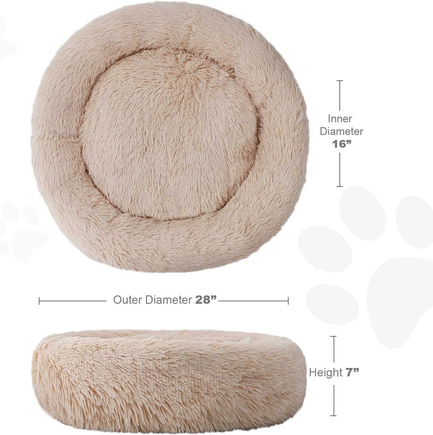 review Aurako Cat Bed Dog Bed Round Cushion Pet Bed Mat Ultra Soft Plush Donut Sofa Comfortable Pillow Machine Washable Pet Cuddle Beds for Kitten Small Medium Large Dogs Cats 28