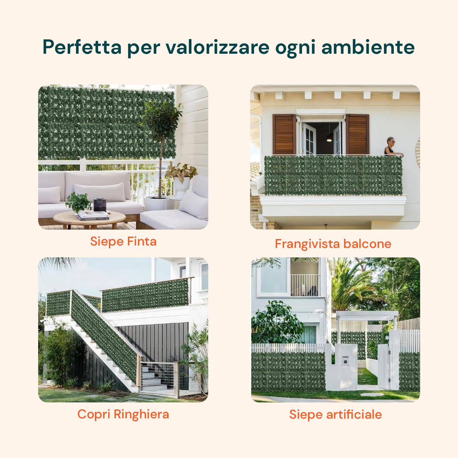 Siepe Artificiale da Esterno 150x300 cm con Foglie Lauro in PVC e Rete Ombreggiante – Frangivista per Recinzione Giardino, Copri Ringhiera Balcone