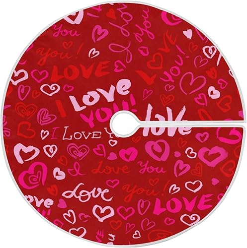 Qilmy Falda de árbol de Navidad con corazón de amor para el día de San Valentín, falda de árbol fina de doble capa para artesanía de Navidad para disponible en Yaxa Mexico