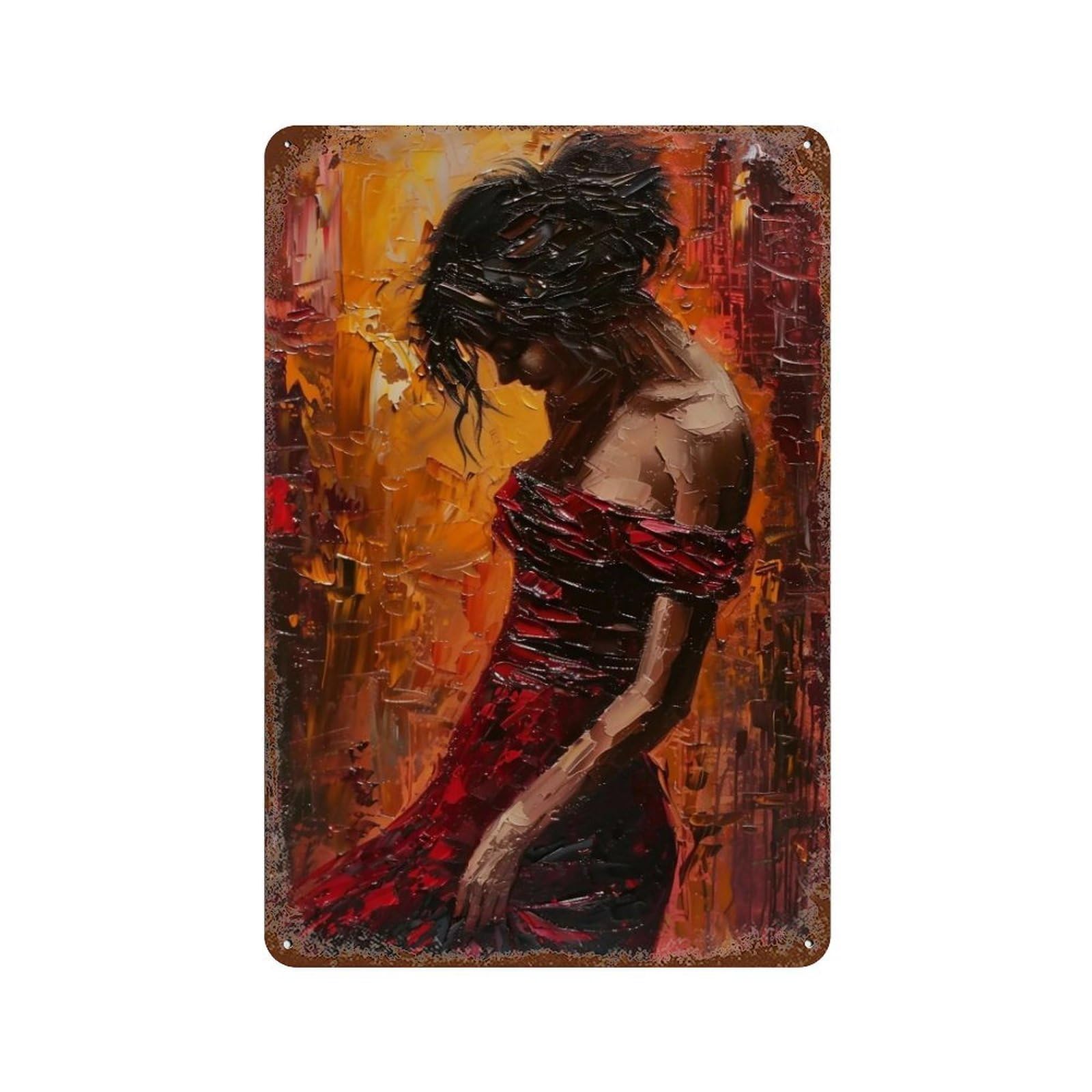 Hduryeyryy Multicolour Crimson Dance Reverie 01 Wall Retro Iron Vintage Art Metal Tin Sign Poster Modern Home Cofffee Club Art Bar Shop Decor 30X20cm