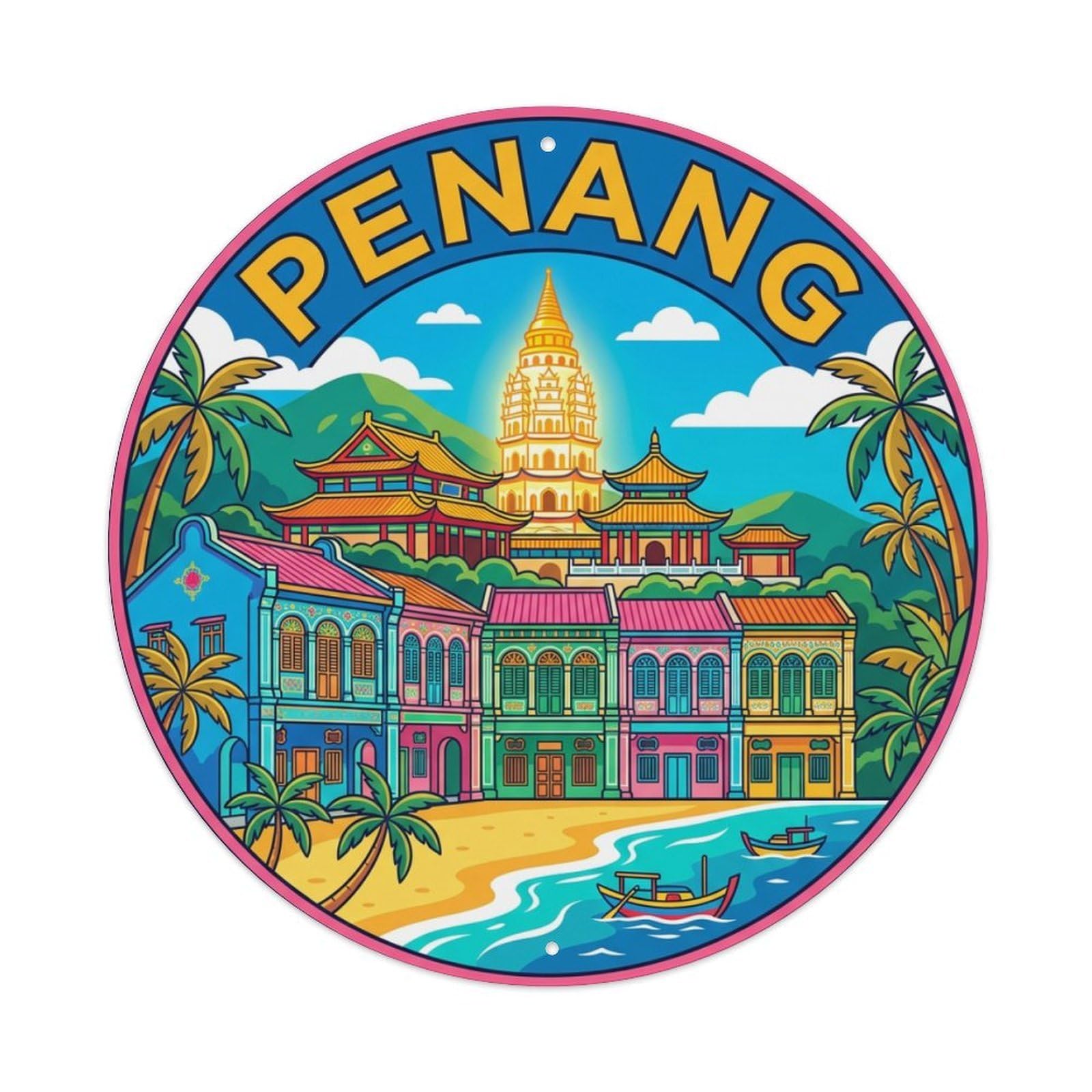 Travel Retro Malaysia Penang Metal Tin Sign