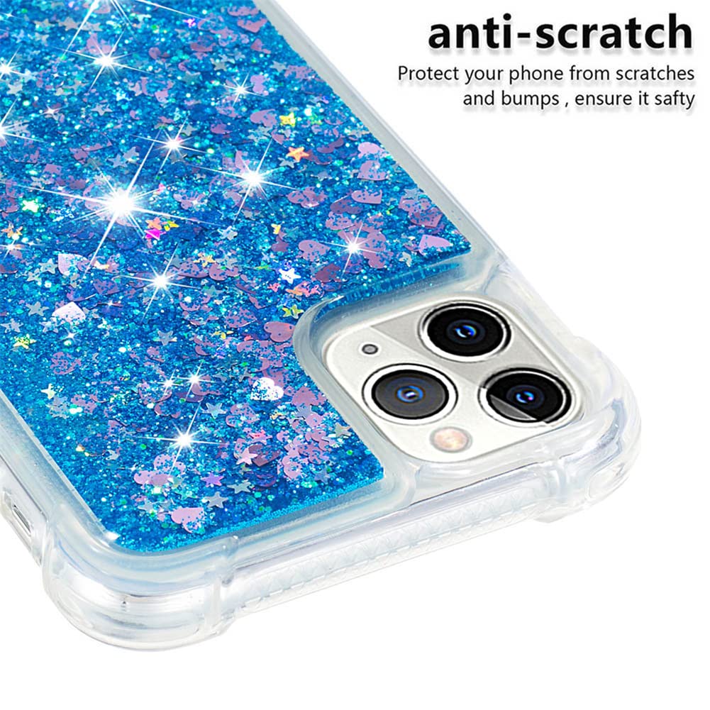 Custodia IMEIKONST Per IPhone XR Con Glitter Liquidi E Anello Porta Carte, Cavalletto, Trasparente, Amore Rosa