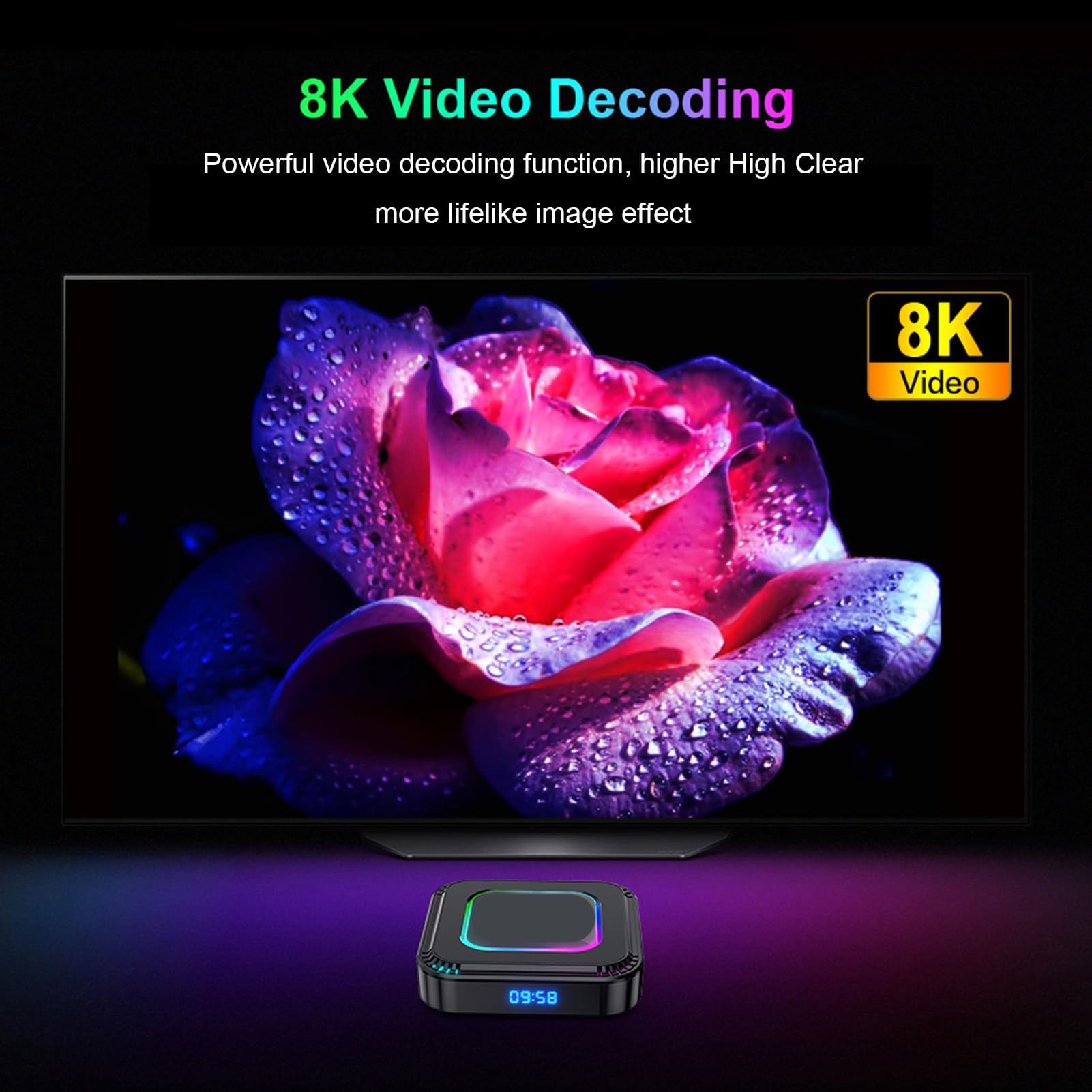 Luocute Caja de TV 13.0, Reproductor Multimedia 4GB RAM 64GB ROM, for Hogar y Entretenimiento (Enchufe de la UE 4+128G)