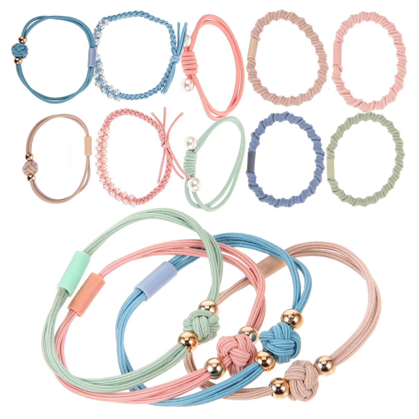 GALPADA 100stücke Perlen-haarreifen Elastische Haargummis Für Zöpfe Und Hochsteckfrisuren Boho-stil Haaraccessoires Für Partys Und Alltag Für Damen Und Mädchen