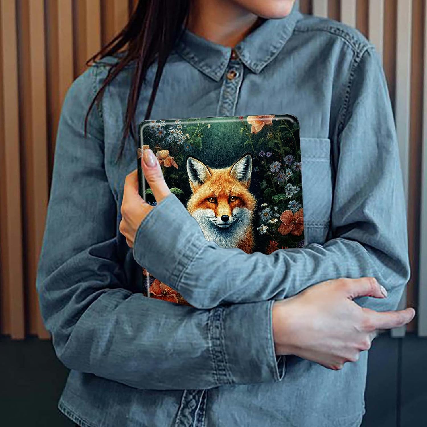 Fox Flowers Pattern Case for Samsung Galaxy Tab A8 10.5 Inch 2022 Model (SM-X200/X205/X207),BFDHGQZC 360 Degree Rotating Stand Protective Cover with Auto Sleep/Wake,
