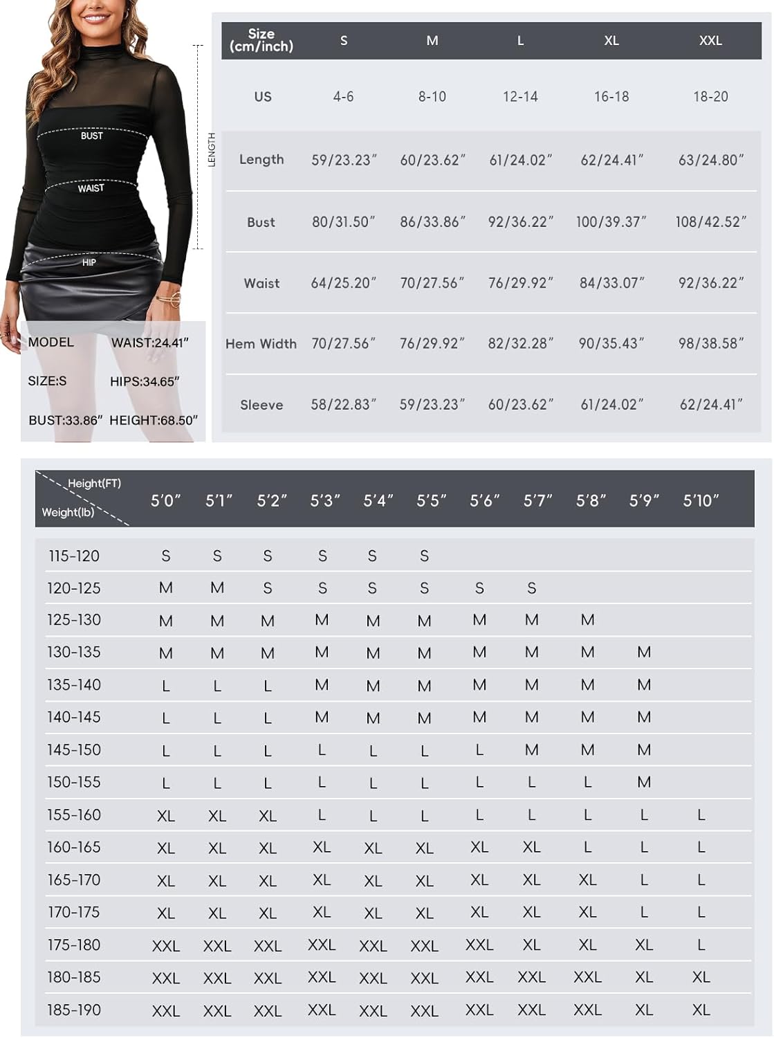 Women's Mock Turtle Neck Long Sleeve Tops Sheer Mesh Rhinestone Ruched Trendy Going Out Shirts Blouse - Image 6