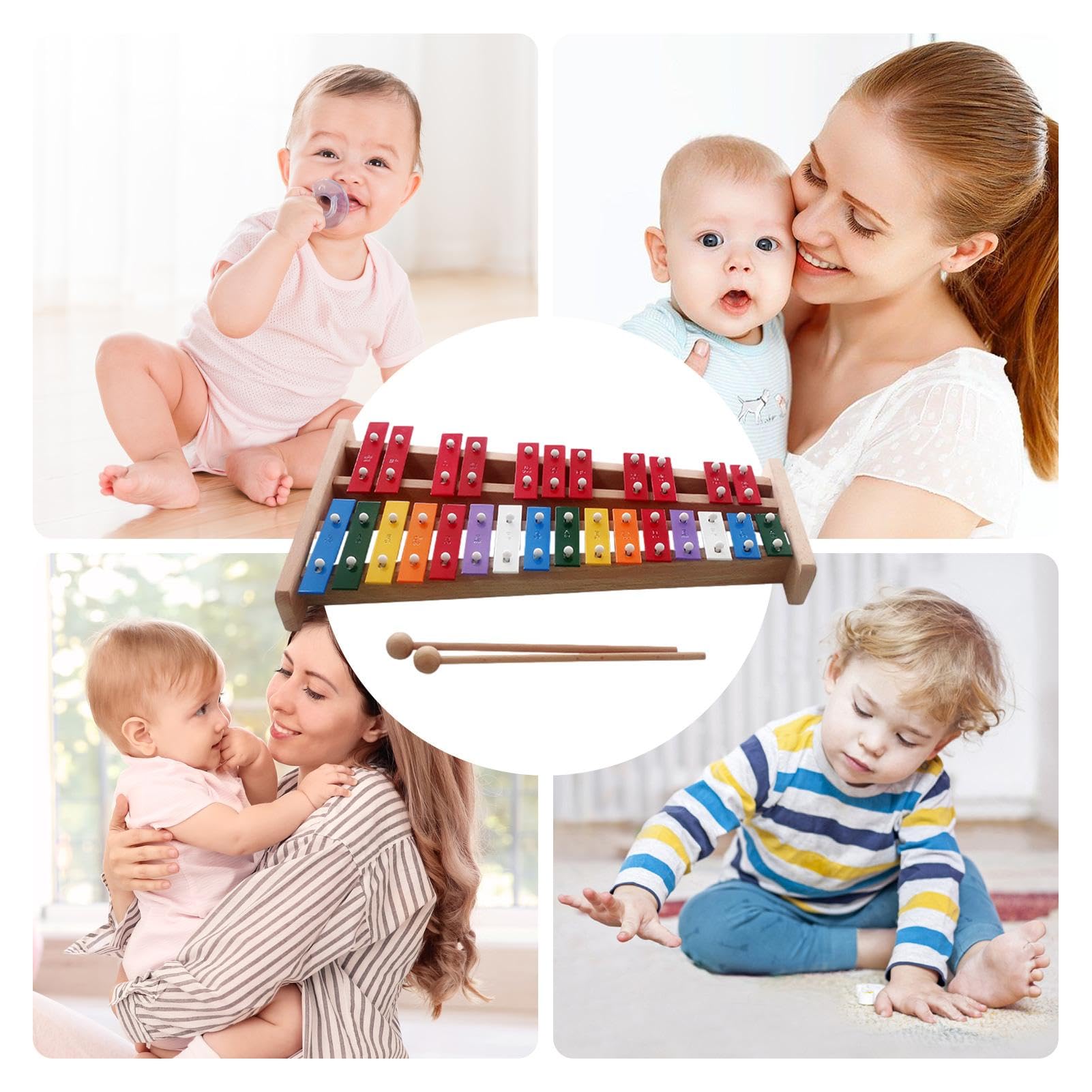 Xylophon für Kinder, Xylophon aus Holz - Professionelles Glockenspiel | Pädagogisches Xylophon für Kleinkinder 27 Noten, Xylophon für Kleinkinder, tragbares Glockenspiel Instrument für Kinder und n