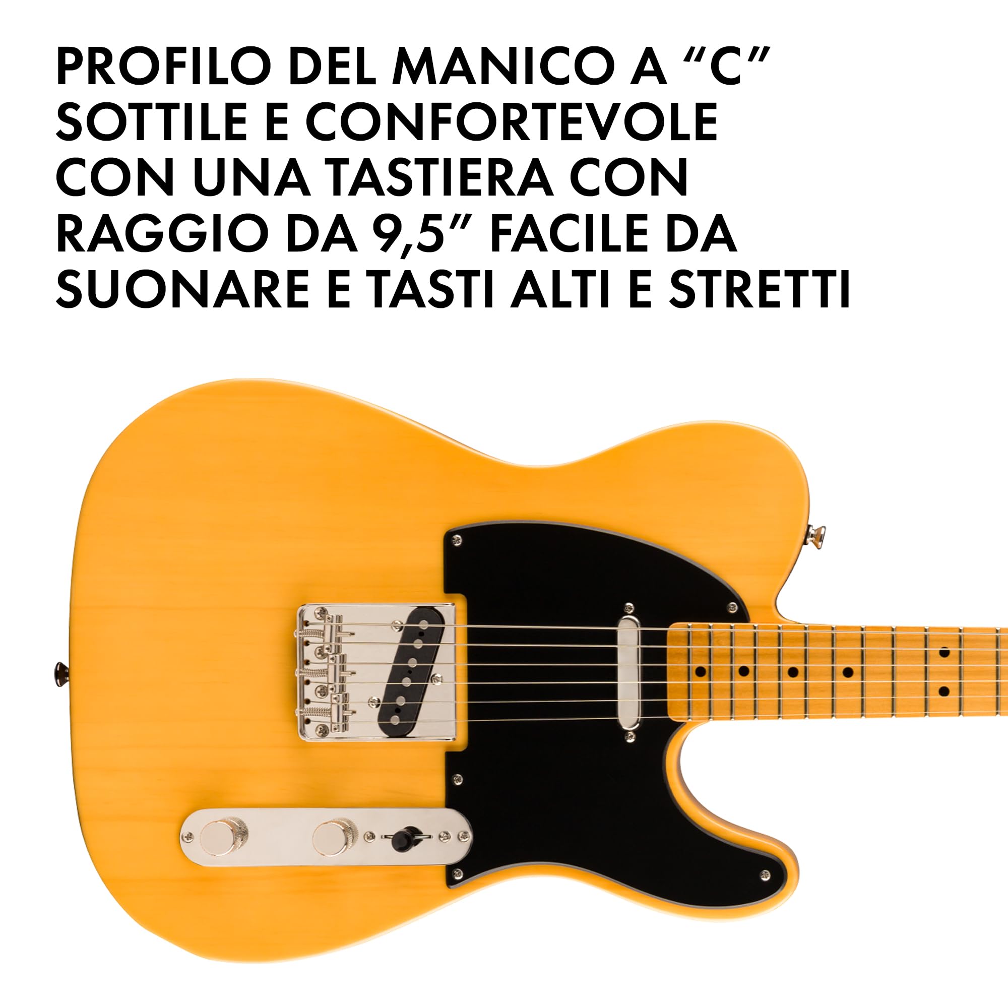 Squier by Fender Classic Vibe '50s Telecaster – Chitarra Elettrica, Tastiera in Acero, Butterscotch Blonde, Stile Vintage e Suono Autentico