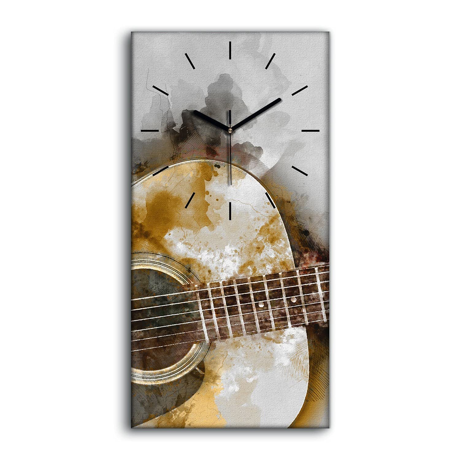 Horloge sur Toile Guitariste 30x60cm pour Salon et Chambre Coloray