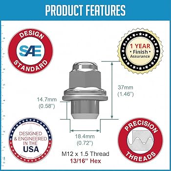 Amazon.com: Wheel Accessories Parts 20 Pcs M12x1.5 12x1.5