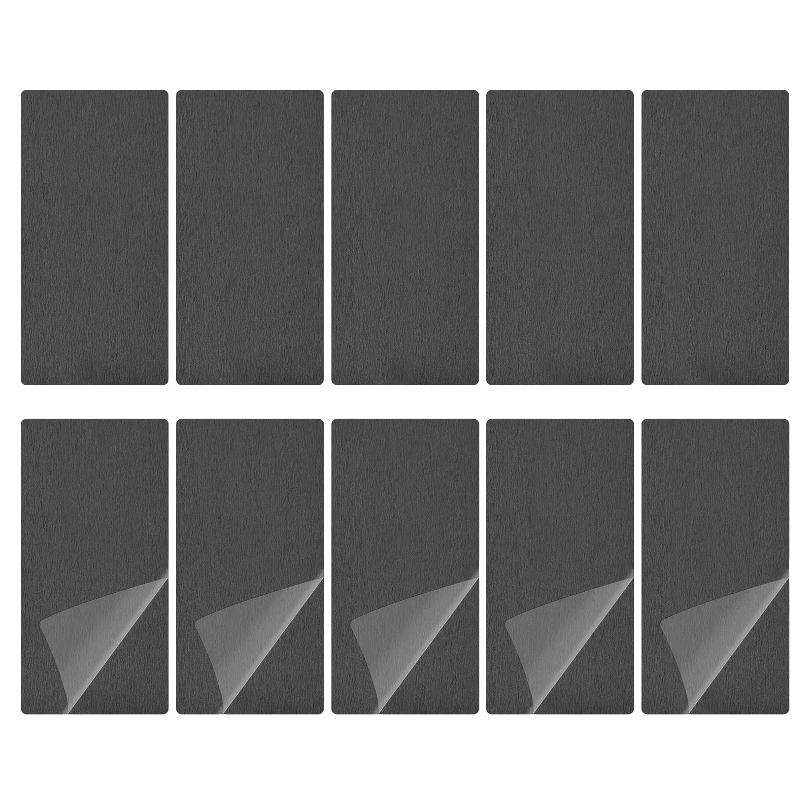 DTGN 80x40x0.5mm(LxWxT) Blank Metal Card - 15Pack - Good for Machinery - Anodized Aluminum Equipment Nameplate - Black