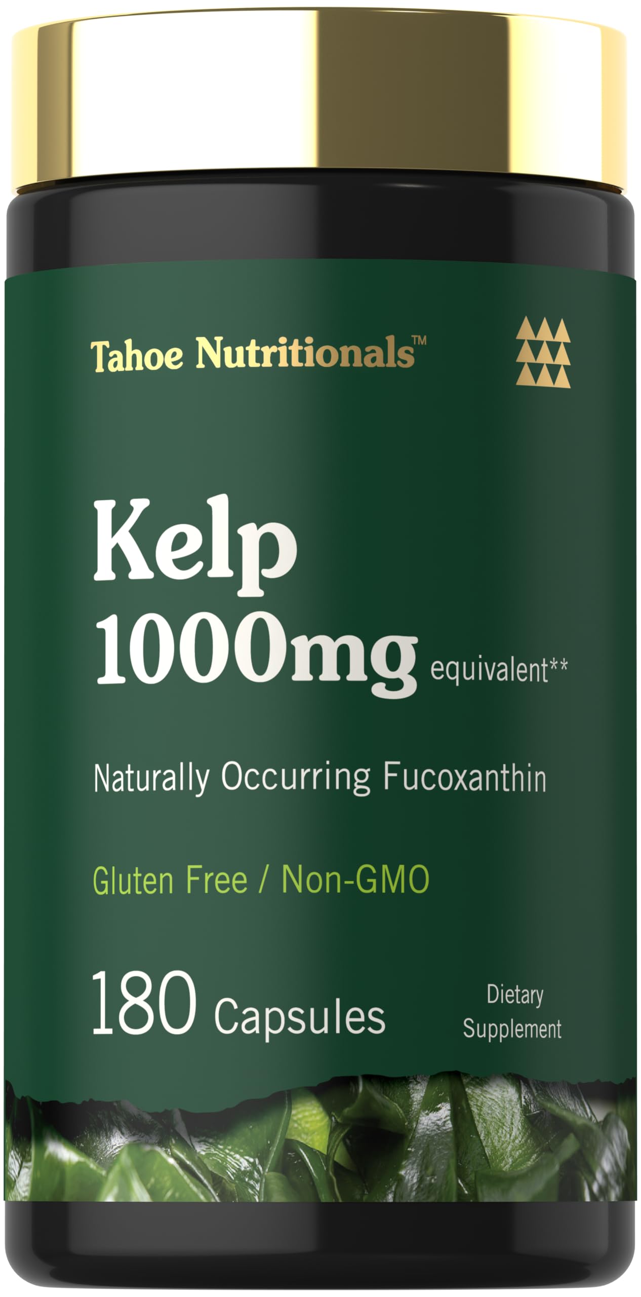 Tahoe Nutritionals Kelp Supplement | 180 Capsules | with Green Tea Extract | Non-GMO & Gluten Free