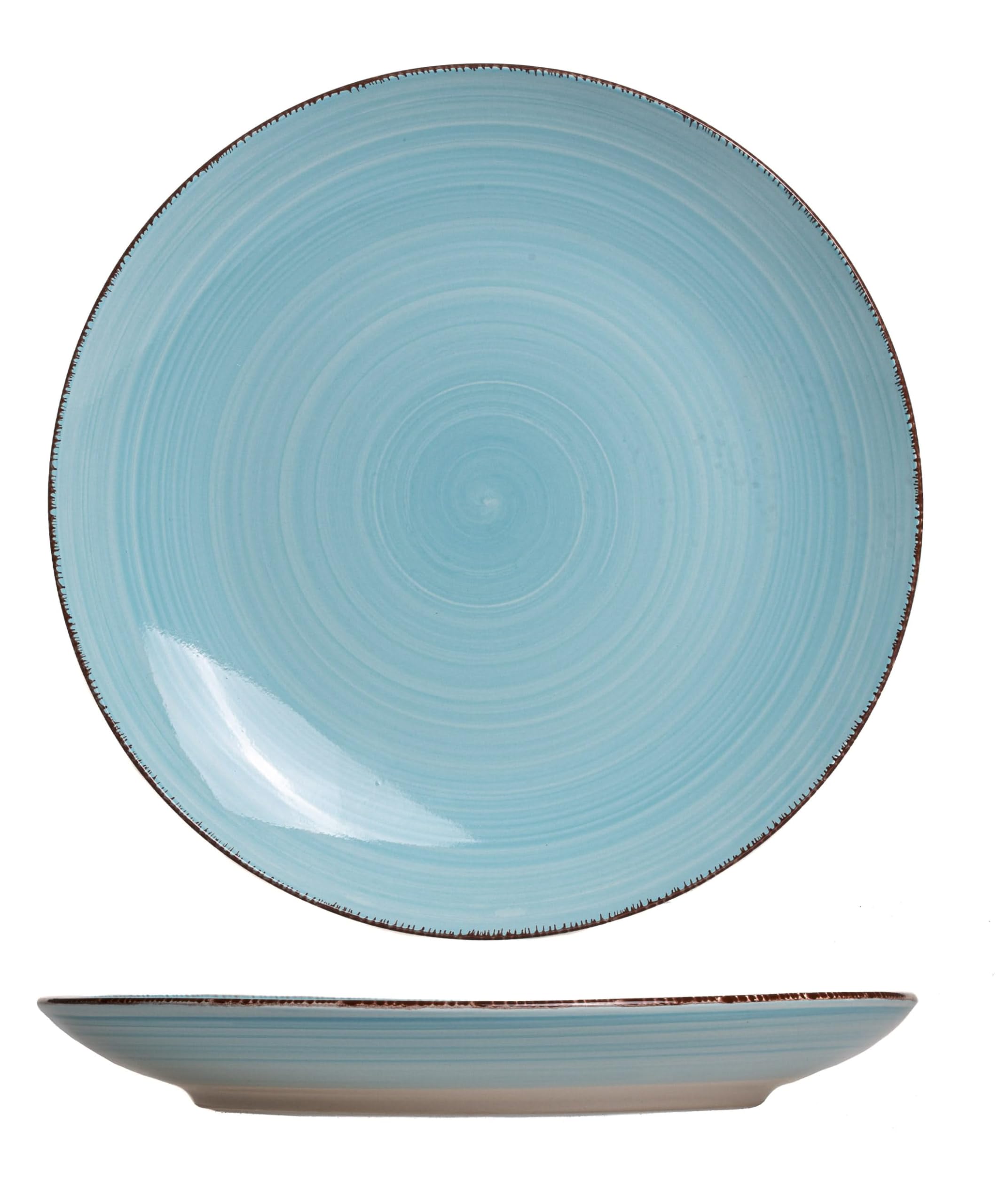 Cookinglife Delice - Piatti piani 6 pezzi, in ceramica, 26,5 cm, blu, lavabili in lavastoviglie, adatti al forno a microonde