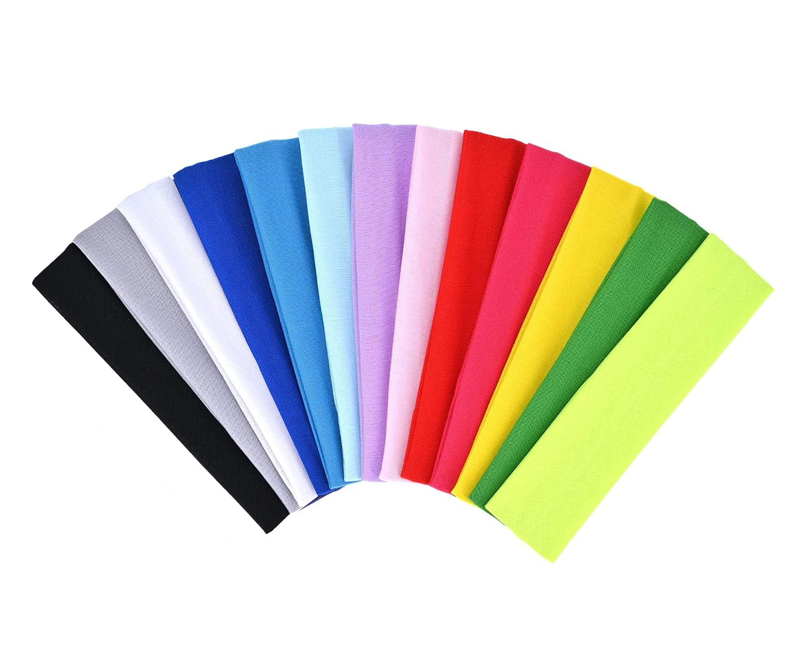 Jieddey Diadema Deportiva,12 Pack Deportes Headbands Elásticas Antideslizantes Grueso Cinta de Pelo Bandas para Cabeza con Agarre de Silicona Muñequeras para Mujeres Hombres Unisex Jogging Yoga Fútbol Balonce
