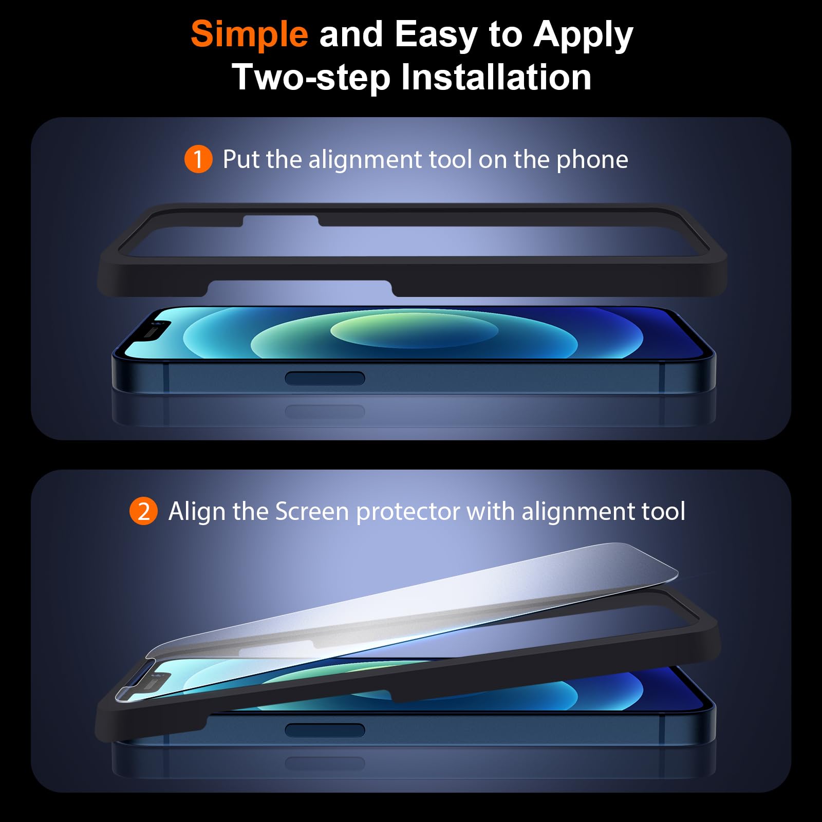 JEHOO 2 Pezzi Pellicola Opaca per iPhone 12/iPhone 12 Pro, Vetro Temperato Antiriflesso Pellicola Protettiva, Matt Protezione Schermo,Senza Bolle, Durezza 9H
