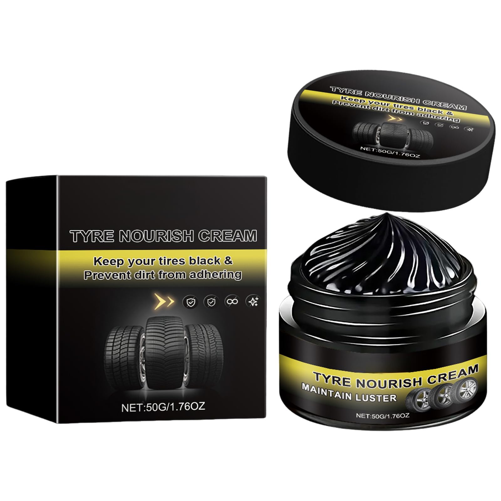 Car Tire Shine High Gloss Shine Tire Polish Coating Paste Car Cleaning Wheel Tires Polishing Pastes TireShine Cleaner for Cars Trucks Motorcycles RVs