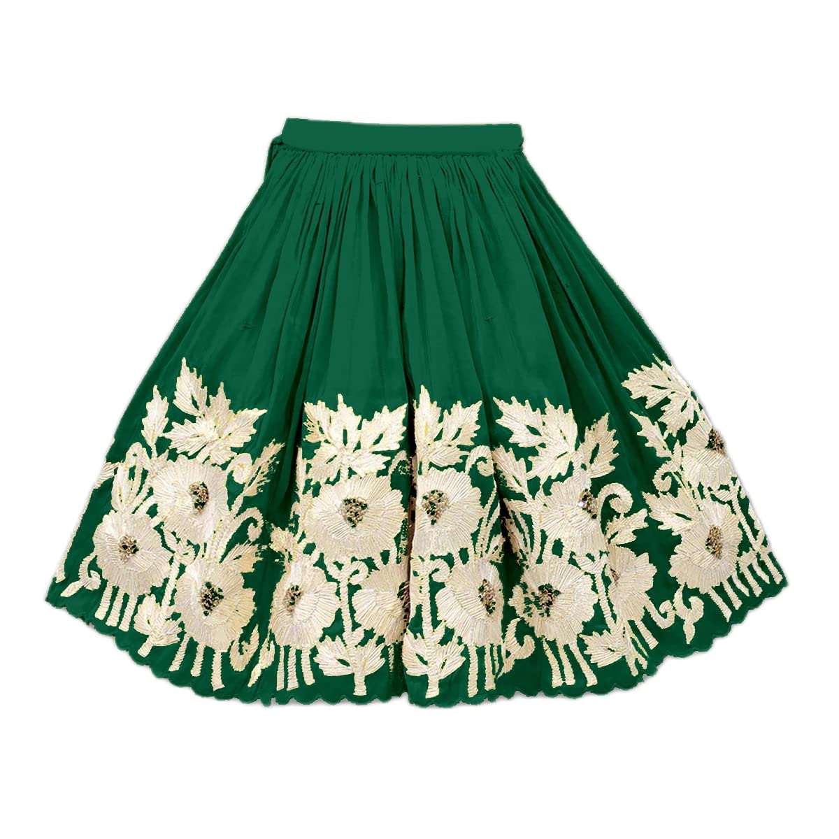 Arvi Enterprise Girls Georgette Silk Thread Work Fully Stitched Lehenga Choli For Girls 2 To 8 Years (4-5 Years, Green) 2