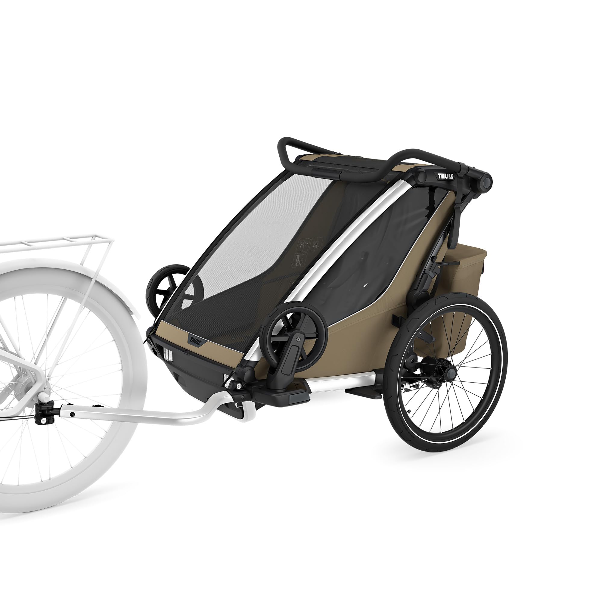 Thule Chariot Cross 2 Rimorchio Multisportivo Da Bici Faded khaki, Double