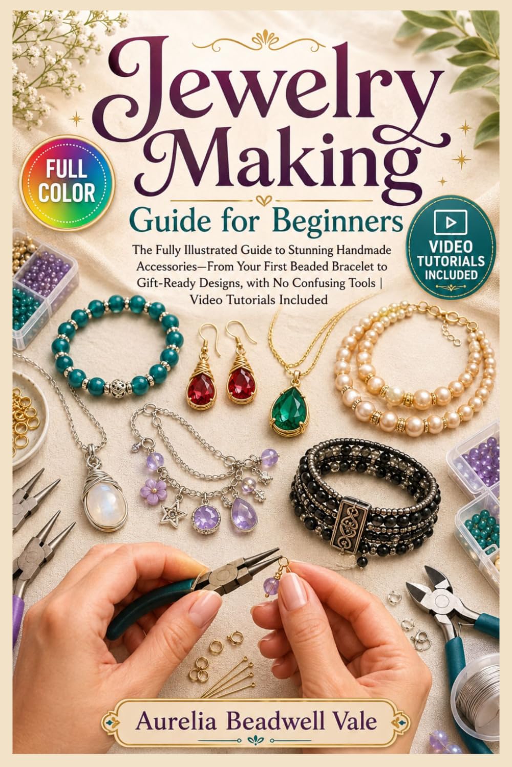 JEWELRY MAKING GUIDE FOR BEGINNERS: The fully illustrated guide to stunning handmade accessories—from your first beaded bracelet to gift-ready designs, with no … | video tutorials included