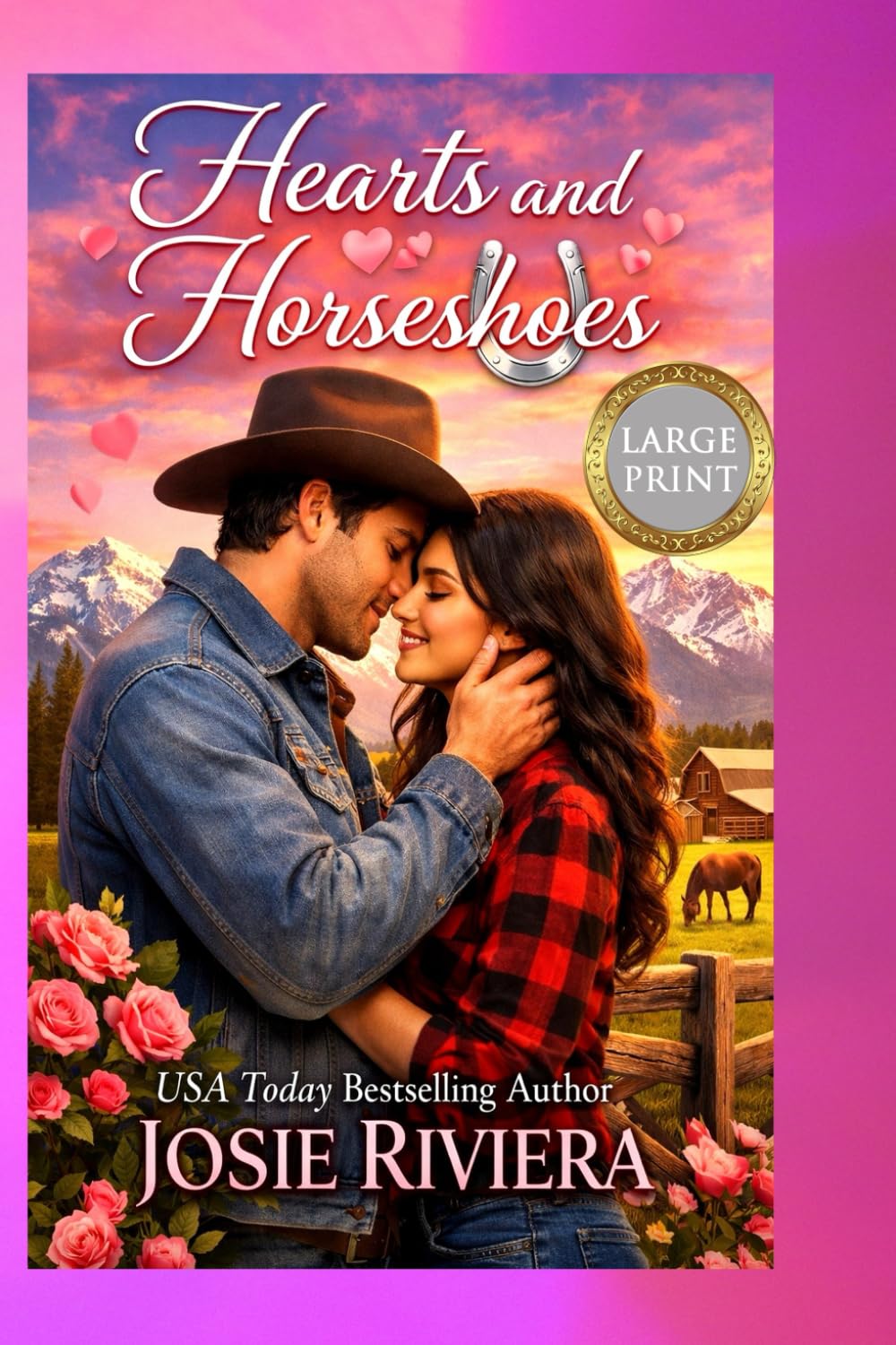 Hearts and Horseshoes Large Print: A Sweet Second Chance Cowboy Romance