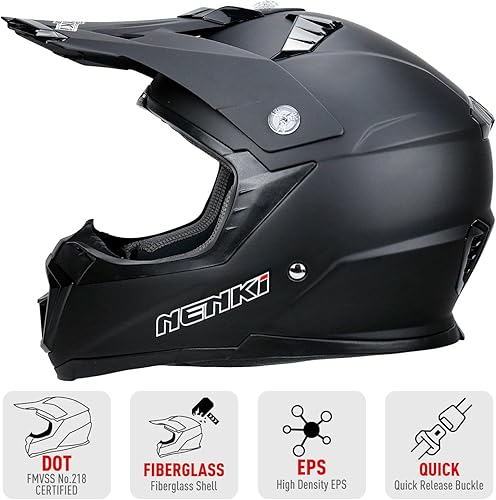 Miniatura 7 de NENKI Cascos nk-316Cascos de Motocross Combo Dot Aprobado con nk-1023Motocross anteojos