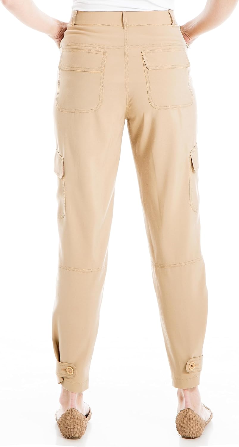 Max Studio Womens Peachskin Pant with Flap Pockets - Image 2