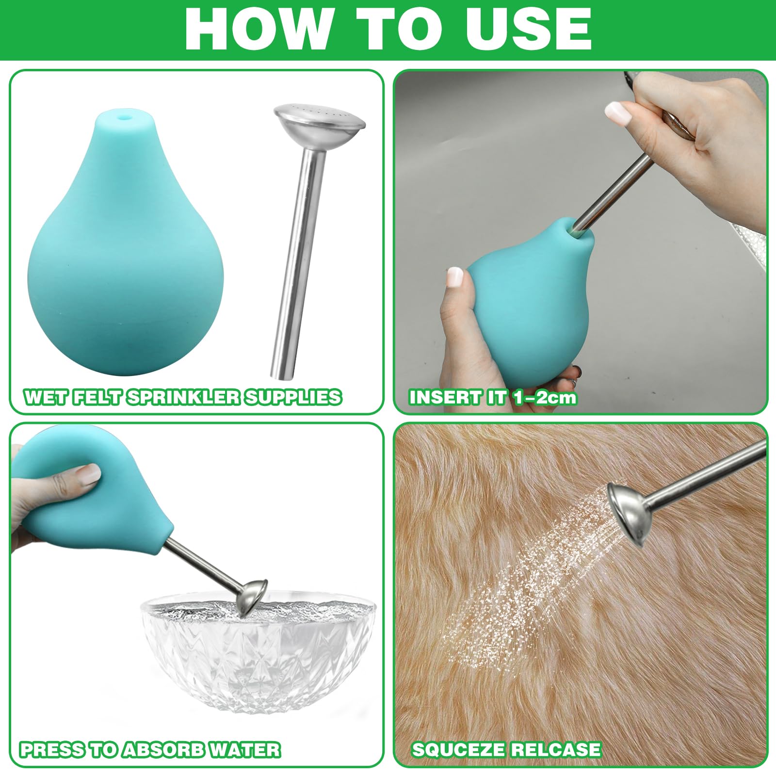 Ball Brause Sprinkler Arroseur à boule pour outils feutrage humide, arroseur à boule pour fournitures feutrage humide, outil d'arrosage laine feutrage amovible, outils feutrage à aiguille à buse