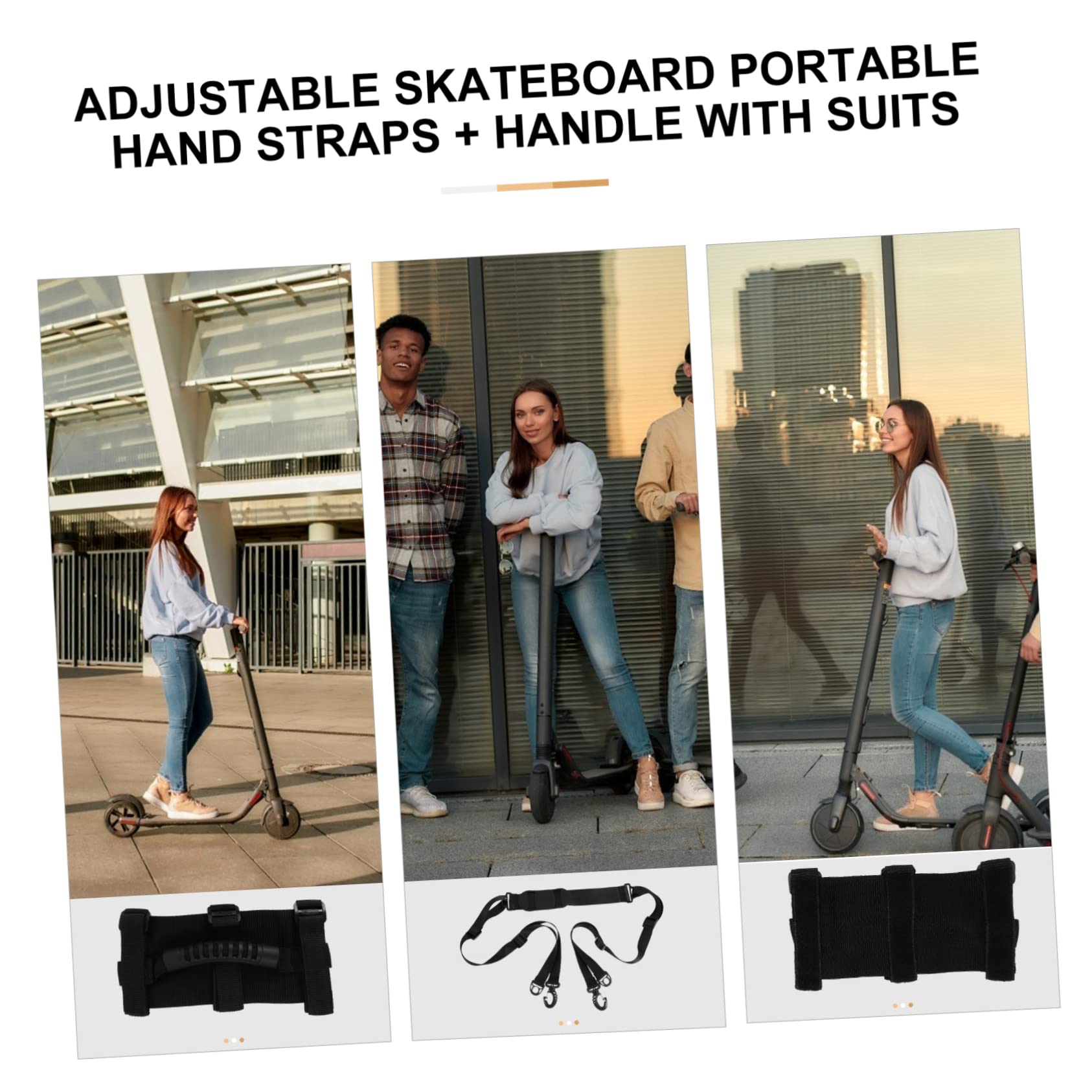 Kisangel 4pièces Sangles De Transport pour Trottinette Électrique De Sangles Réglables avec Poignée Accessoire pour Transport De Trotinettes Vélos Et Plus