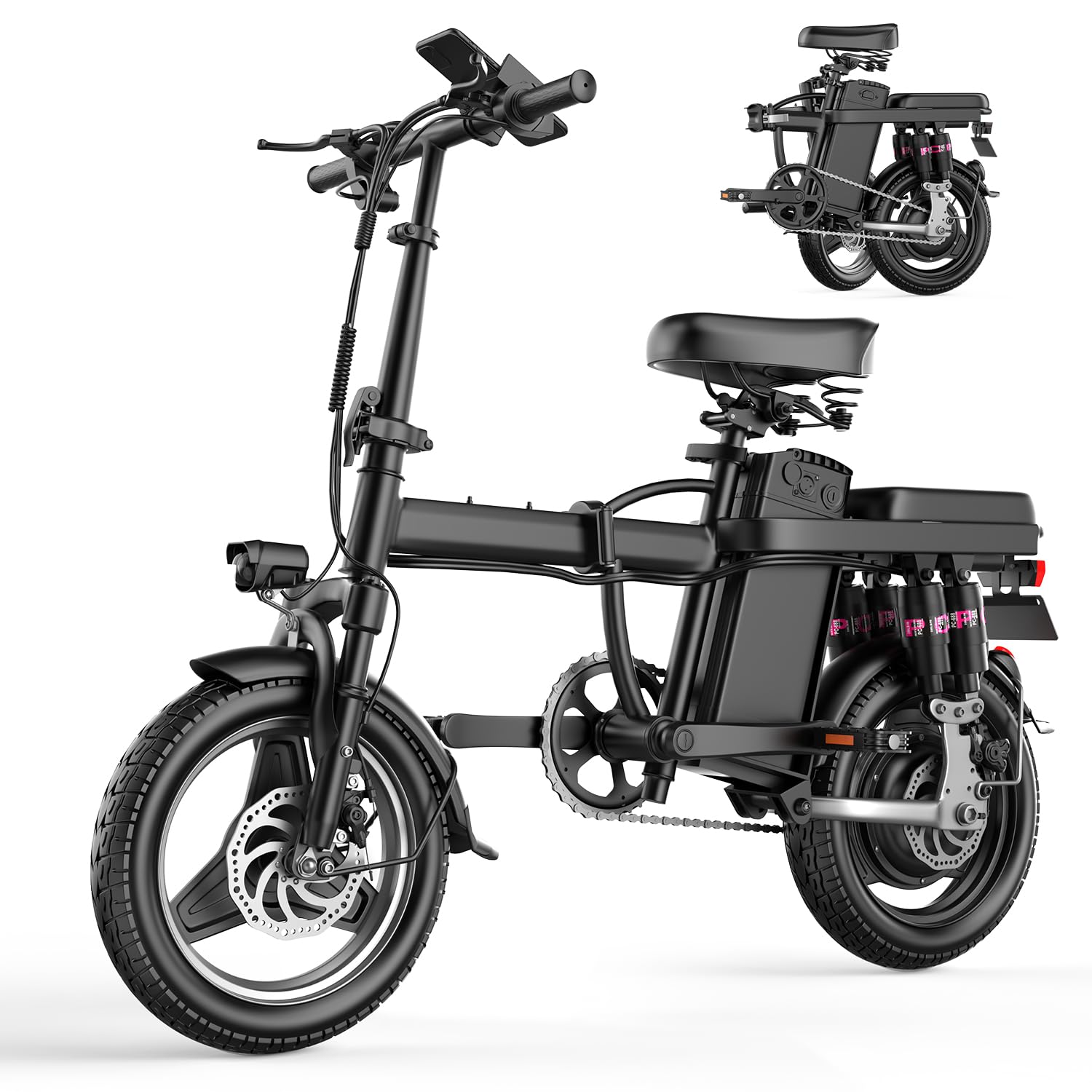 Electric Bike for Adults, Folding Electric Bike, 500W Motor, Up to 20/25 MPH and 20/30 Miles Long Range, 48V 10AH/13AH/15AH Removable Battery, Electric Mini Bike, UL 2849 Certified