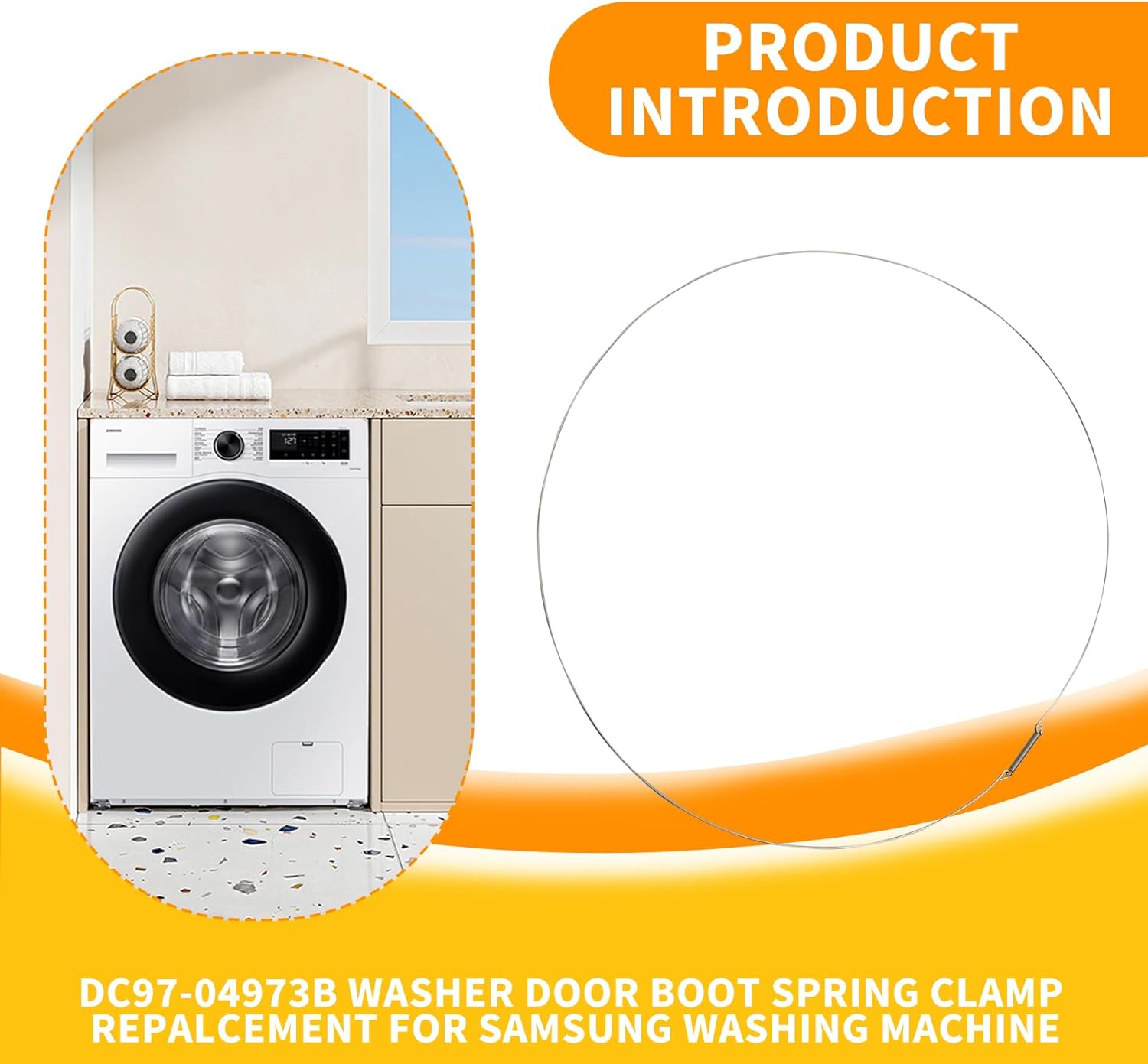 DC97-04973B Washer Door Boot Spring Clamp Repalcement for Samsung Washing Machine,for 2025747 outer spring clamp,Prevents Water Leaks