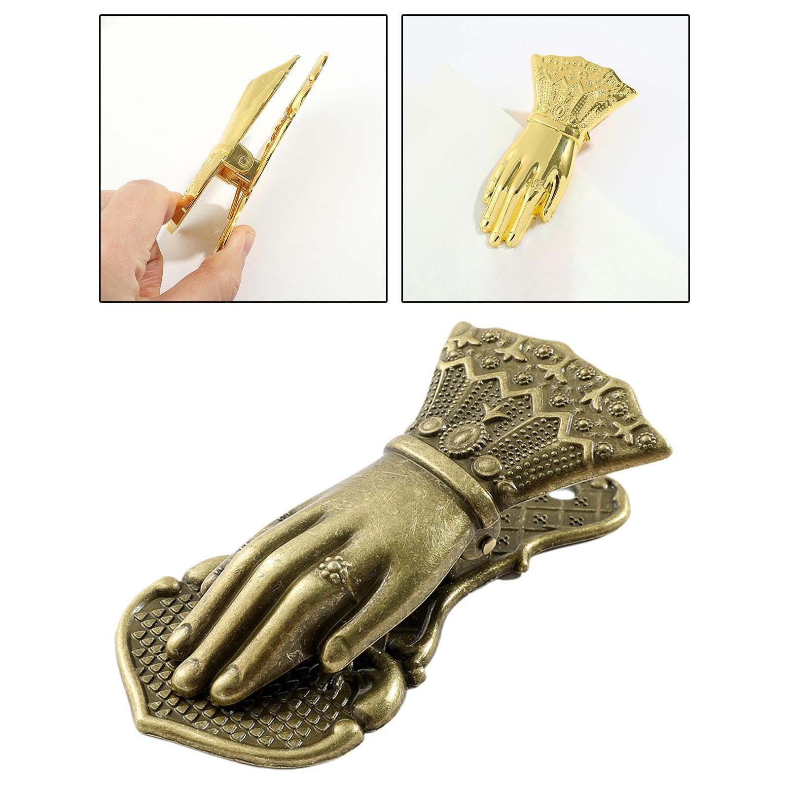 Générique Trombone Vintage En Forme de Main, Accessoire pour Carnet de Notes, Pince à Papier En Métal pour La Lecture et Le Scrapbooking, Bronze