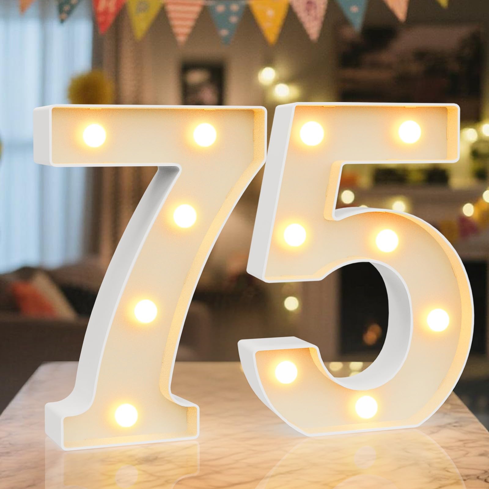 Ledido LED Light Up Marquee Numbers Sign - Cool & Warm Light up Numbers for 40th Birthday Decorations, LED Number Lights for Wedding Anniversary Grad Home Bedroom Table Wall Party Decor, Number 40 — view 108