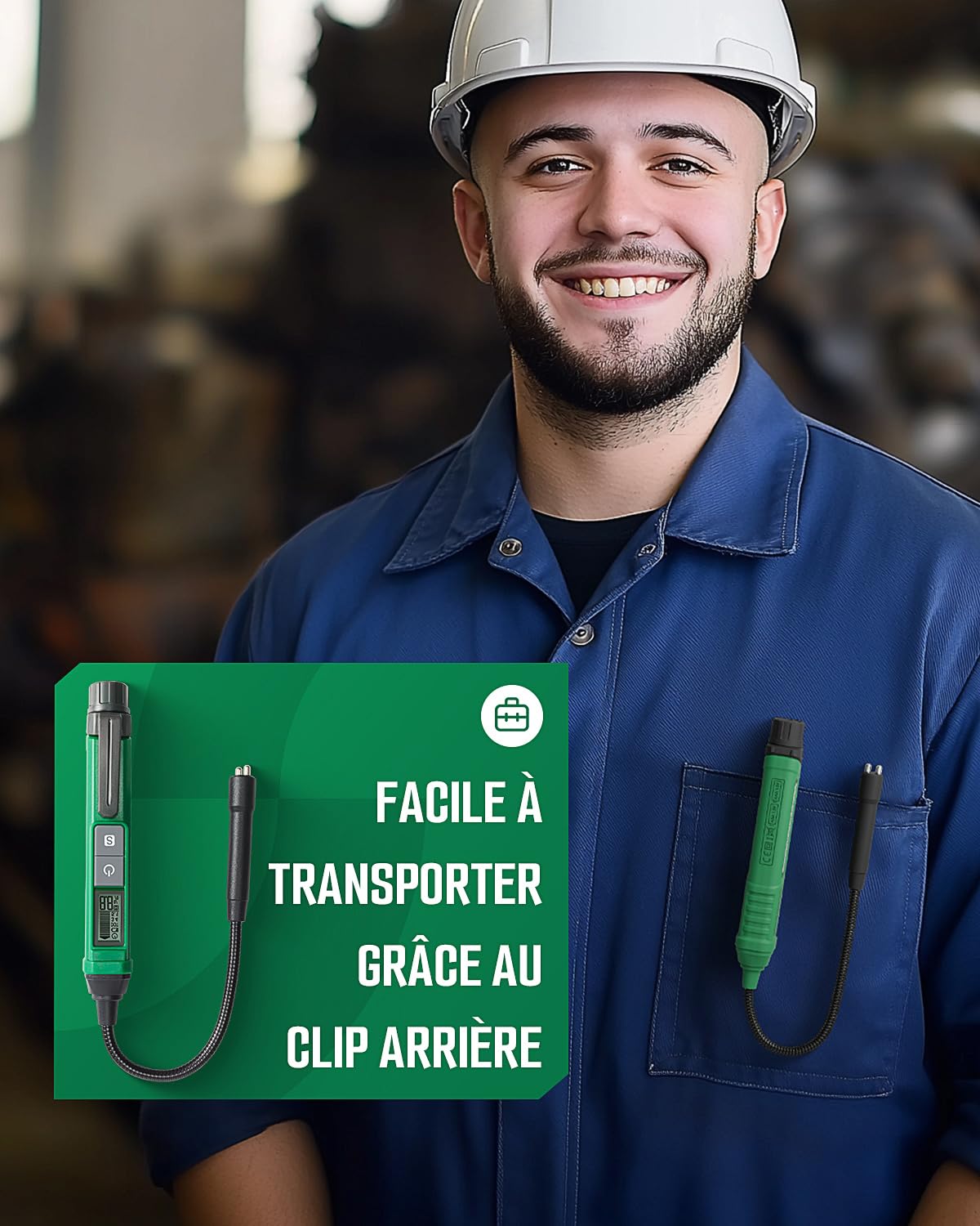 TESMEN TBF-200 Testeur de Liquide de Frein 8,5 Pouces, Sonde Flexible Résistante à la Corrosion, Haute Précision, Maintien des Données, Alarme 3 Couleurs pour DOT3, DOT4, DOT5.1 - Vert